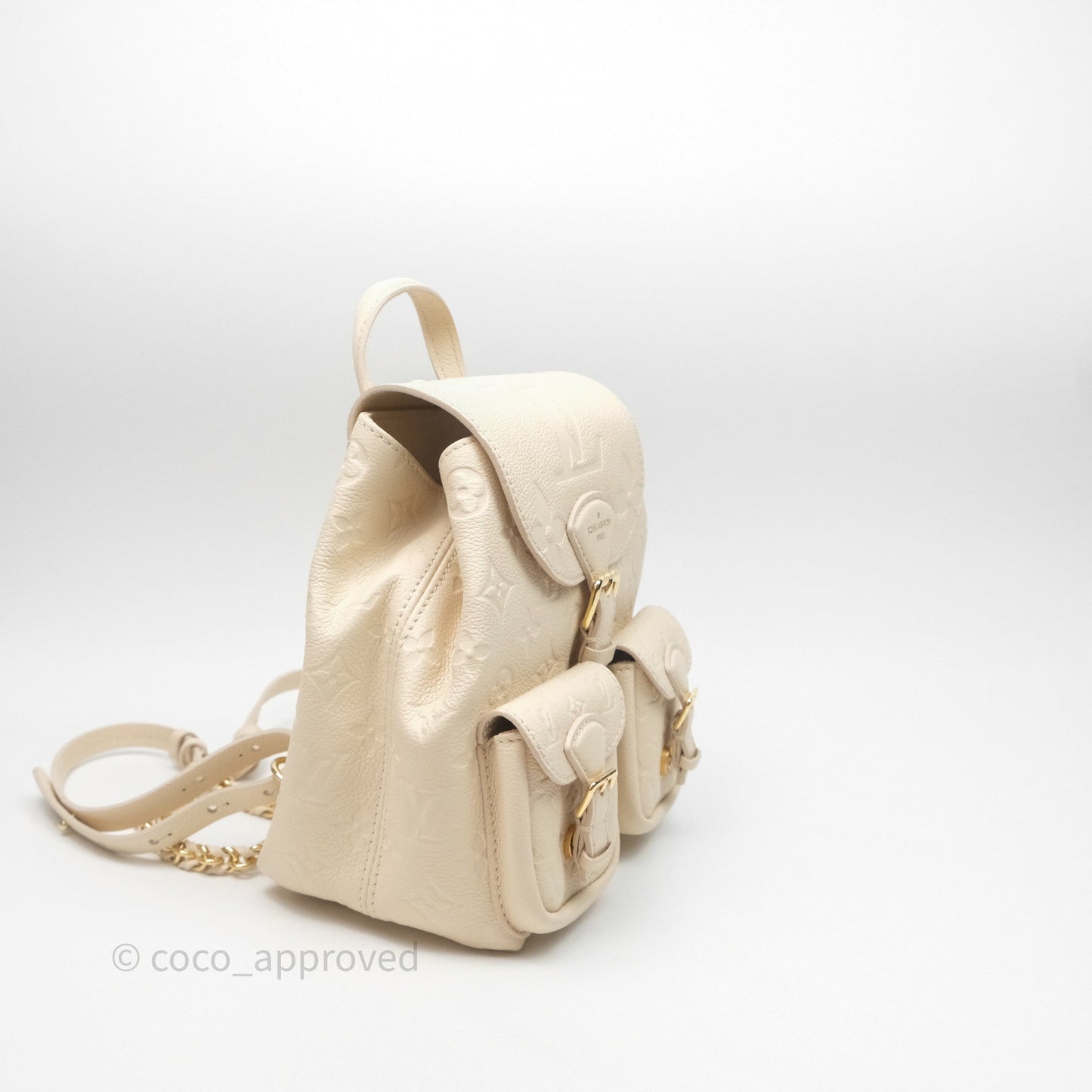 Louis Vuitton Backup Cream Monogram Empreinte Leather