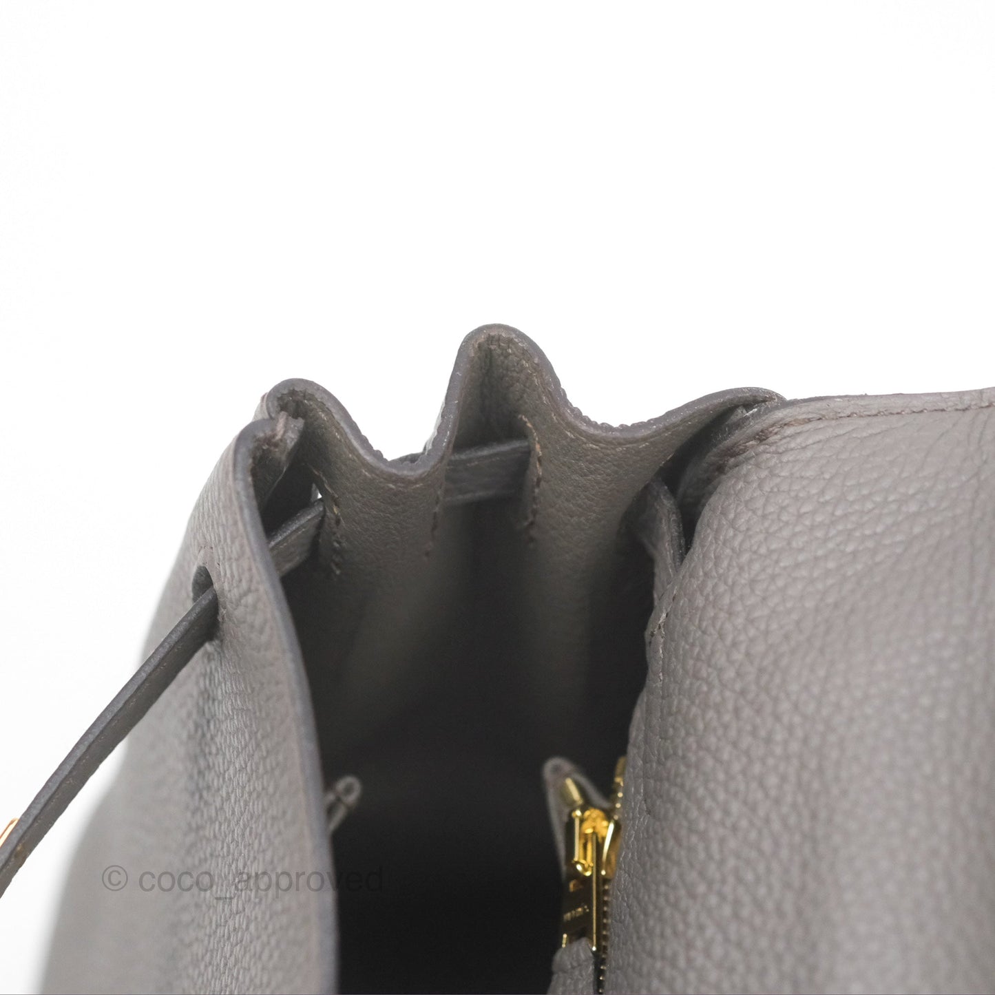 Hermès Retourne Kelly 25 Gris Etain 8F Togo Gold Hardware