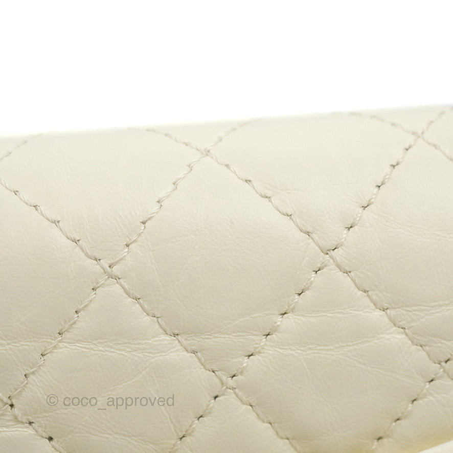 Chanel Mini Reissue 224 White Ivory Aged Calfskin Aged Gold Hardware