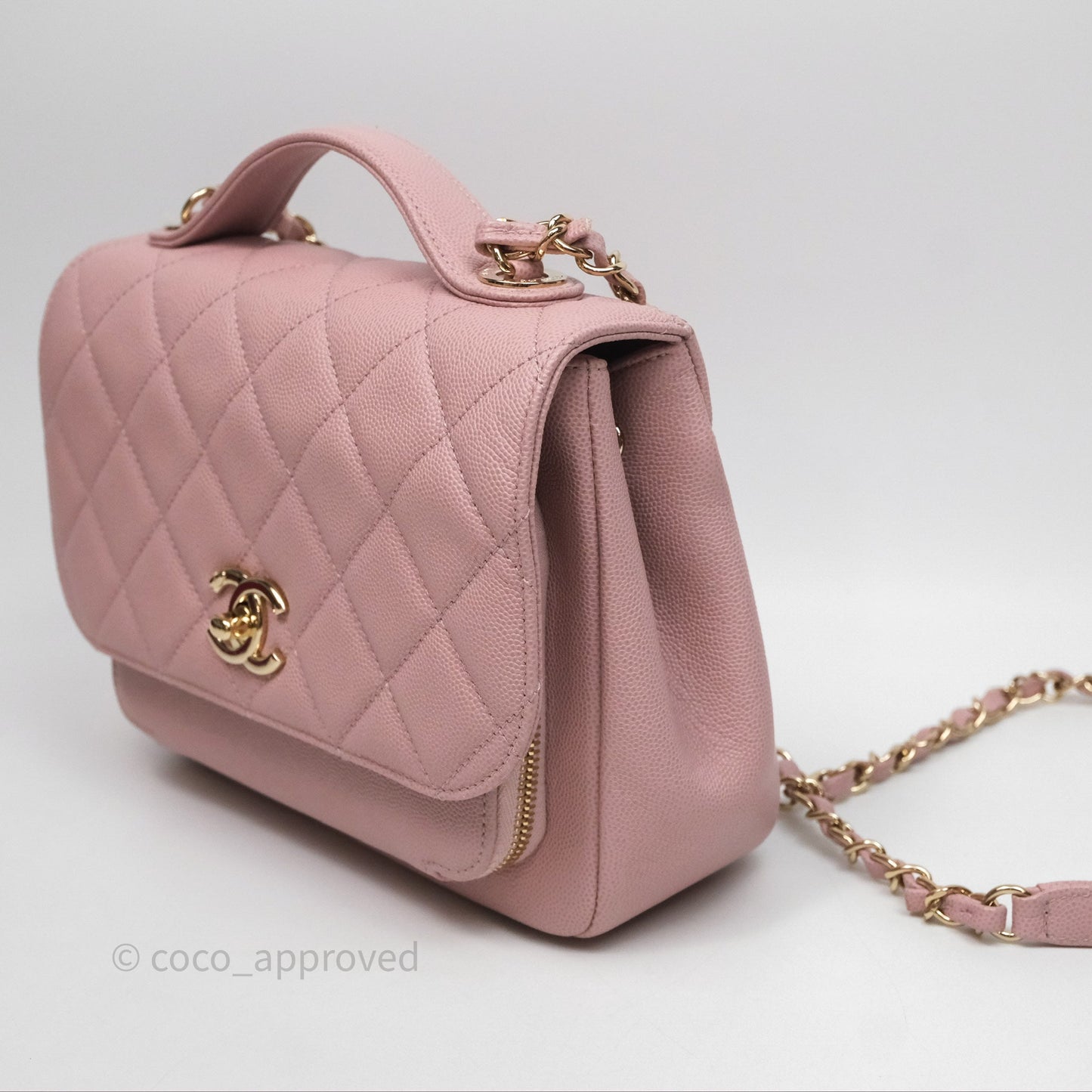 Chanel Quilted Medium Business Affinity Flap Pink Caviar Gold Hardware