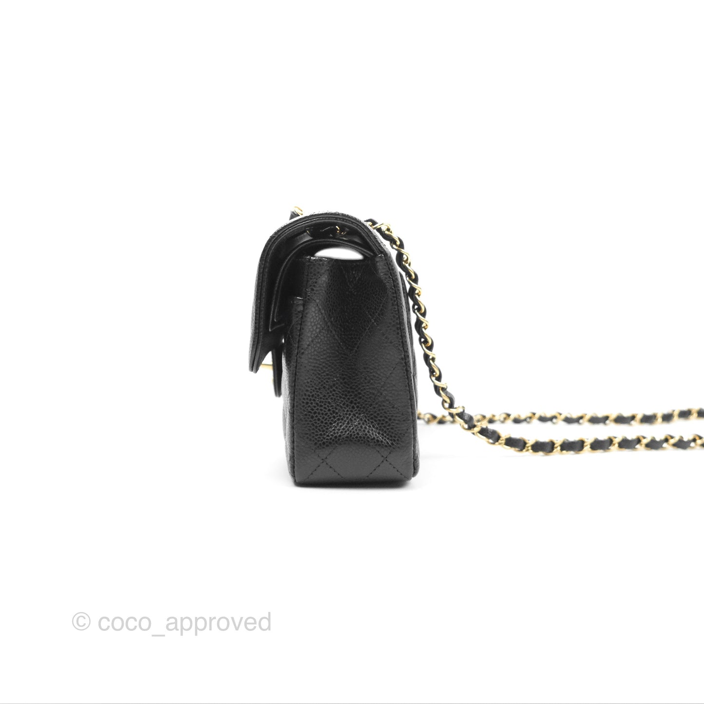 Chanel Small Classic Quilted Flap Black Caviar Gold Hardware