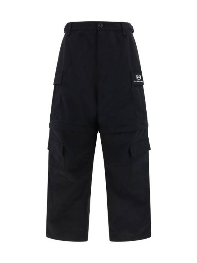 Luxury Balenciaga Unity Sports Icon Cargo Straight Pants Black