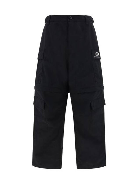 Luxury Balenciaga Unity Sports Icon Cargo Straight Pants Black