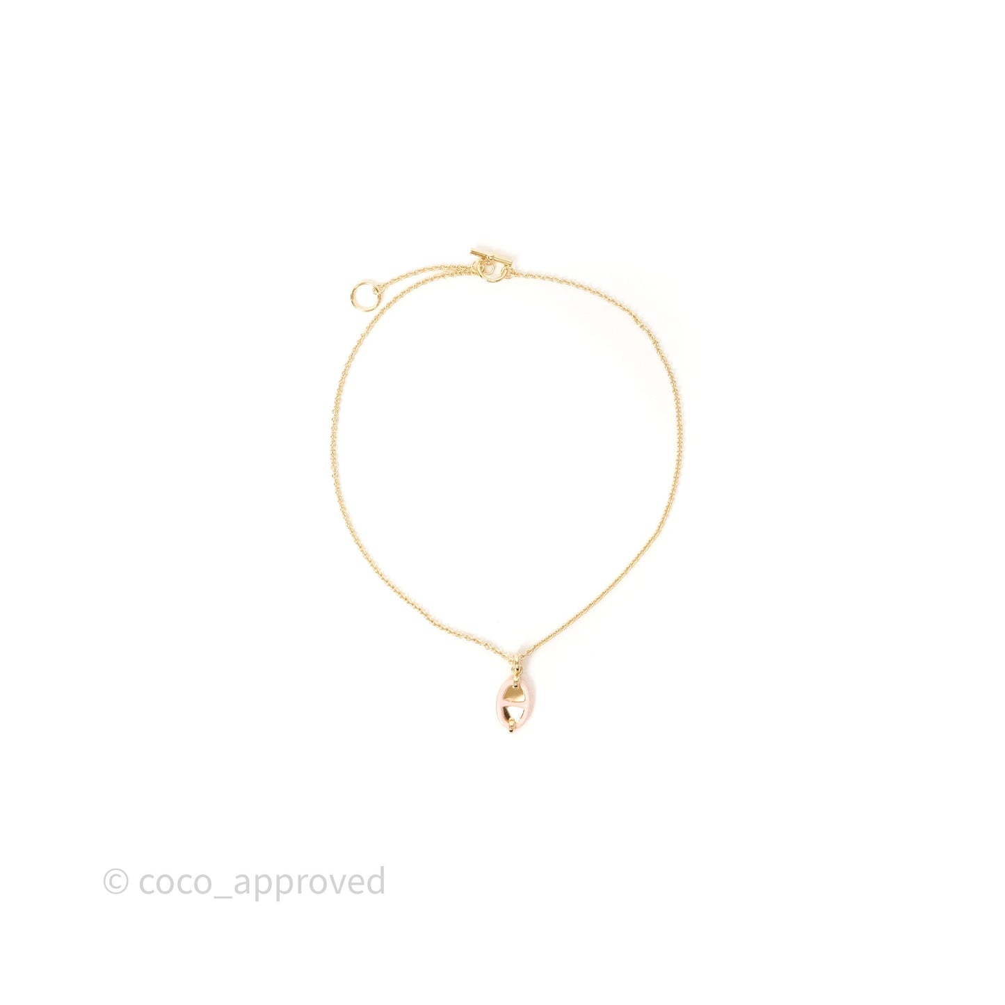 Hermes Mini Maillon Pendant Necklace PM Rose Candeur