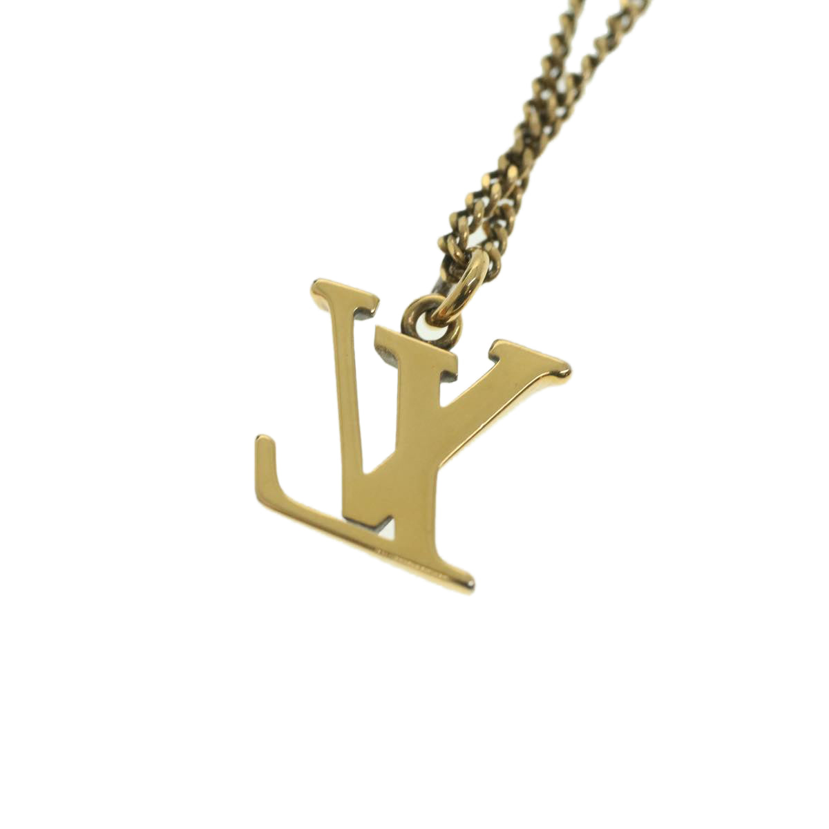 LOUIS VUITTON Coral LV Initials Necklace Metal Red Gold M68903 LV 24655