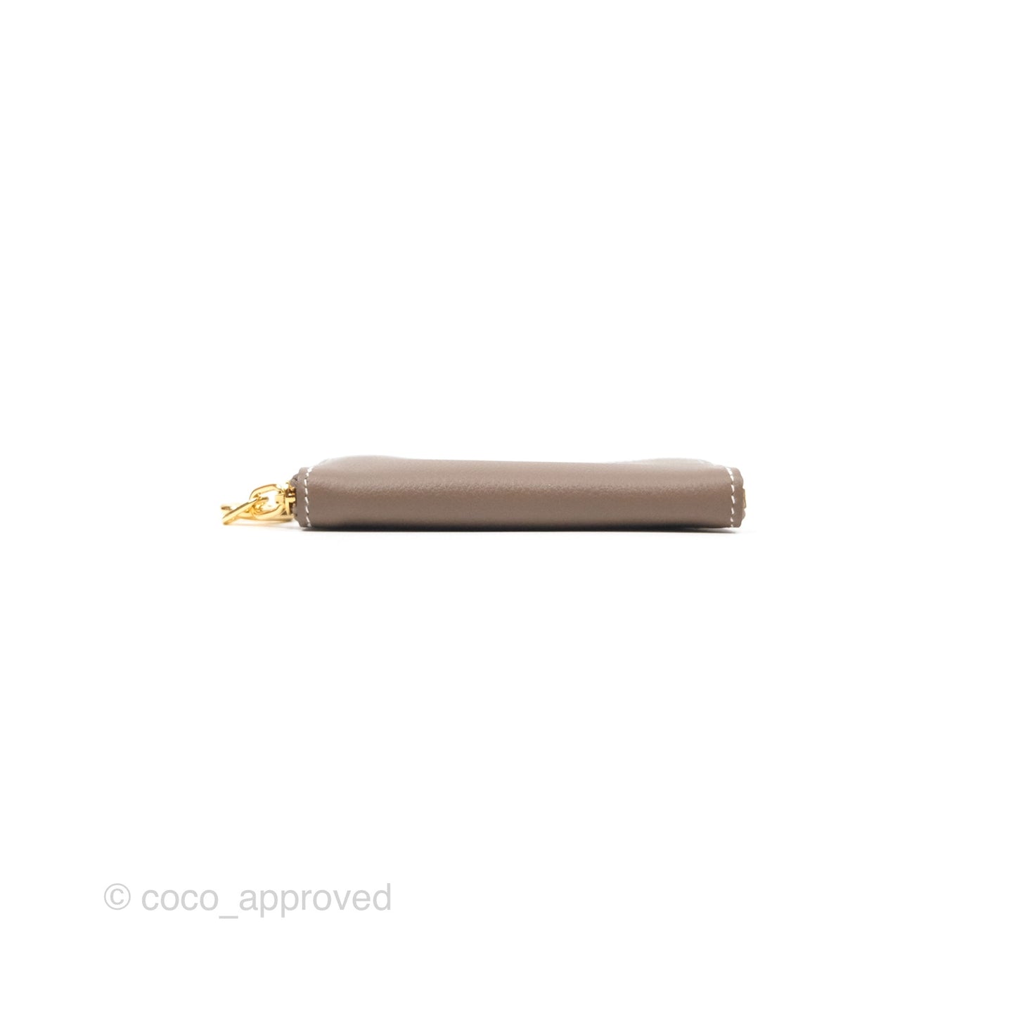 Hermès Zipengo Chaine d'Ancre Compact Card Holder Etoupe 18 Evercolor Gold Hardware