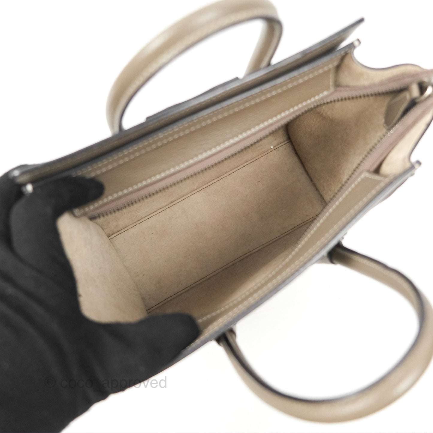 Celine Nano Luggage in Souris Drummed Calfskin