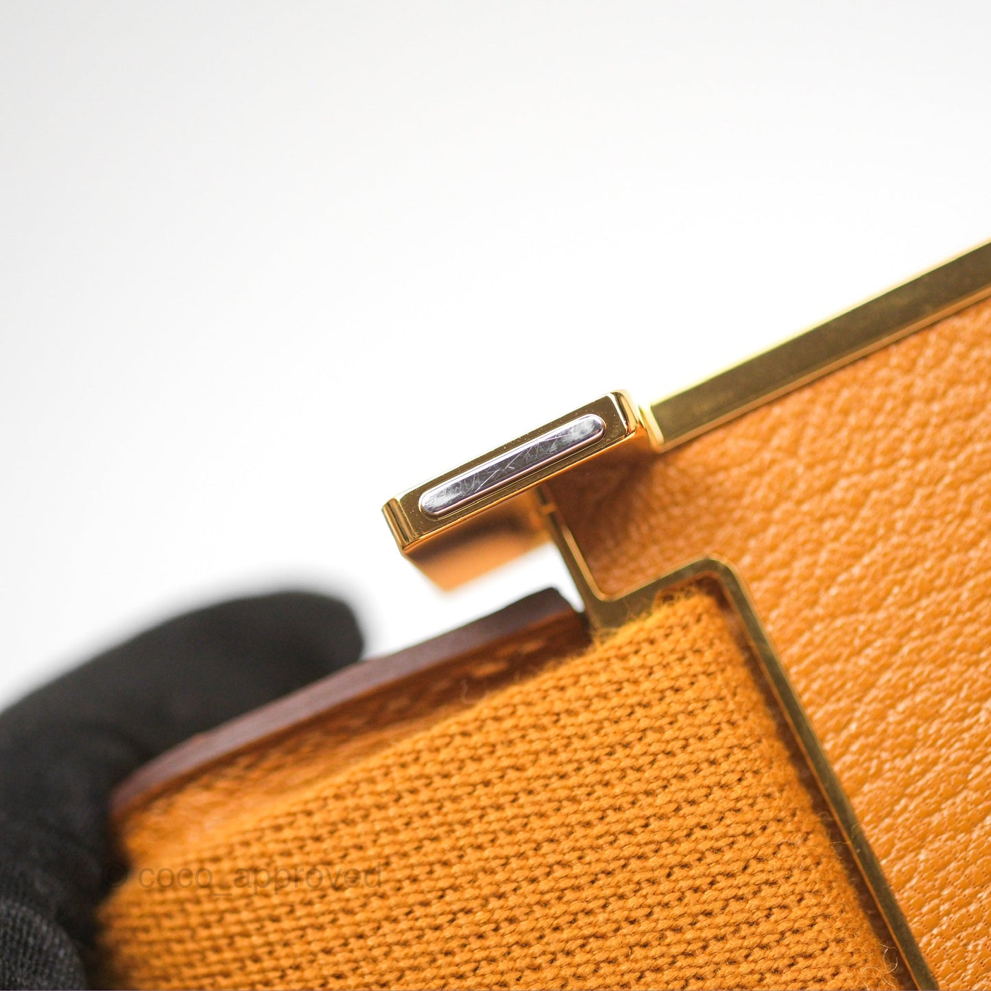 Hermès Geta Bag Caramel Chevre Mysore Gold Hardware