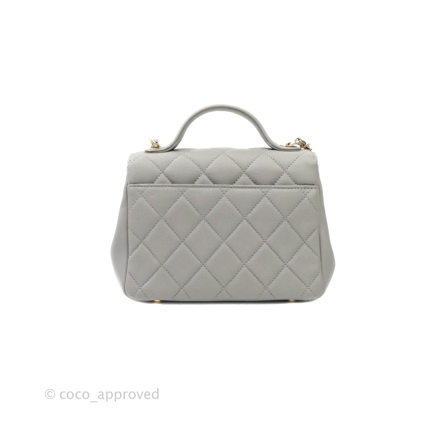 Chanel Quilted Small Business Affinity Flap Grey Caviar Gold Hardware