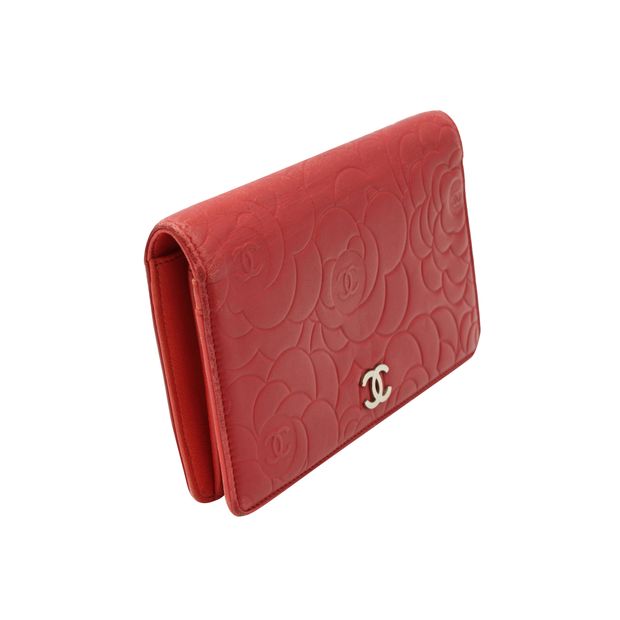 Luxury Chanel Red Camelia Wallet