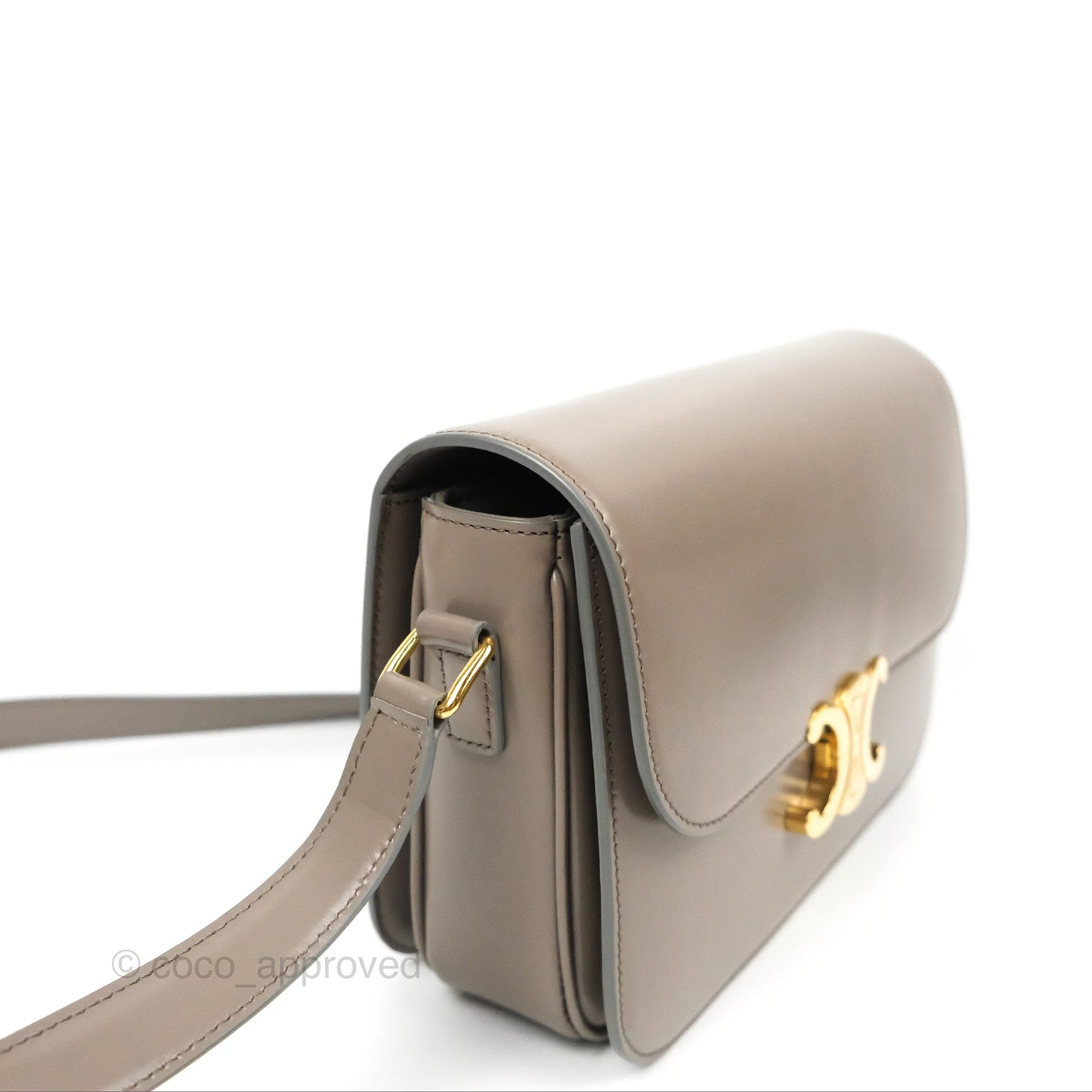 Celine Medium Triomphe Bag Pebble Shiny Calfskin