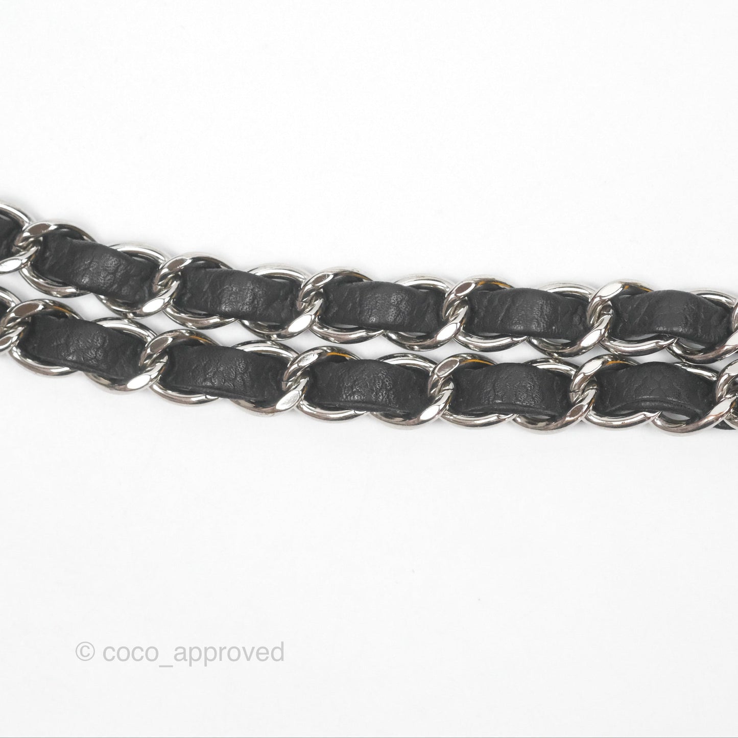 Chanel Chevron Flap Bag Black Caviar Silver Hardware