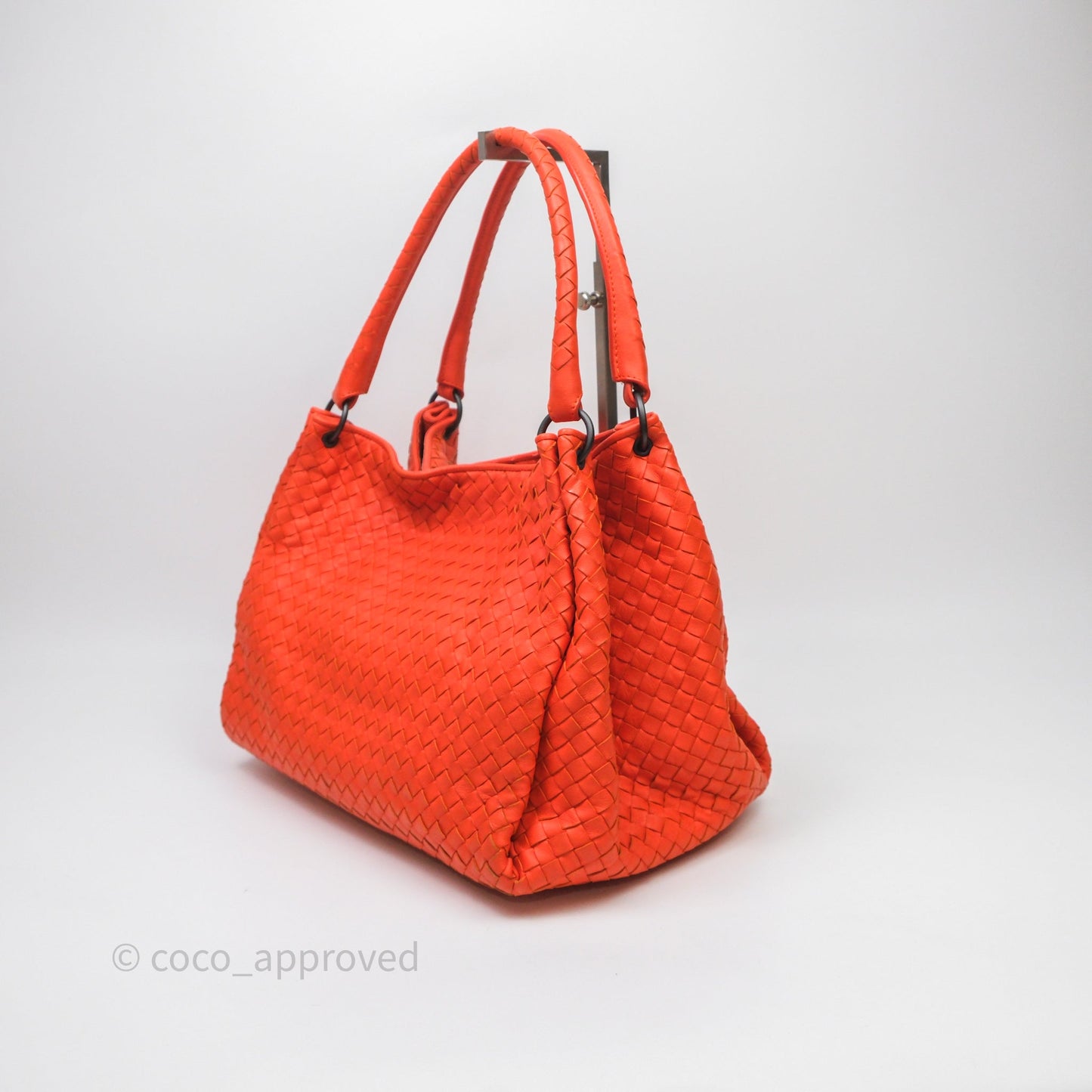 Bottega Veneta Nappa Intrecciato Parachute Tote Bag Orange
