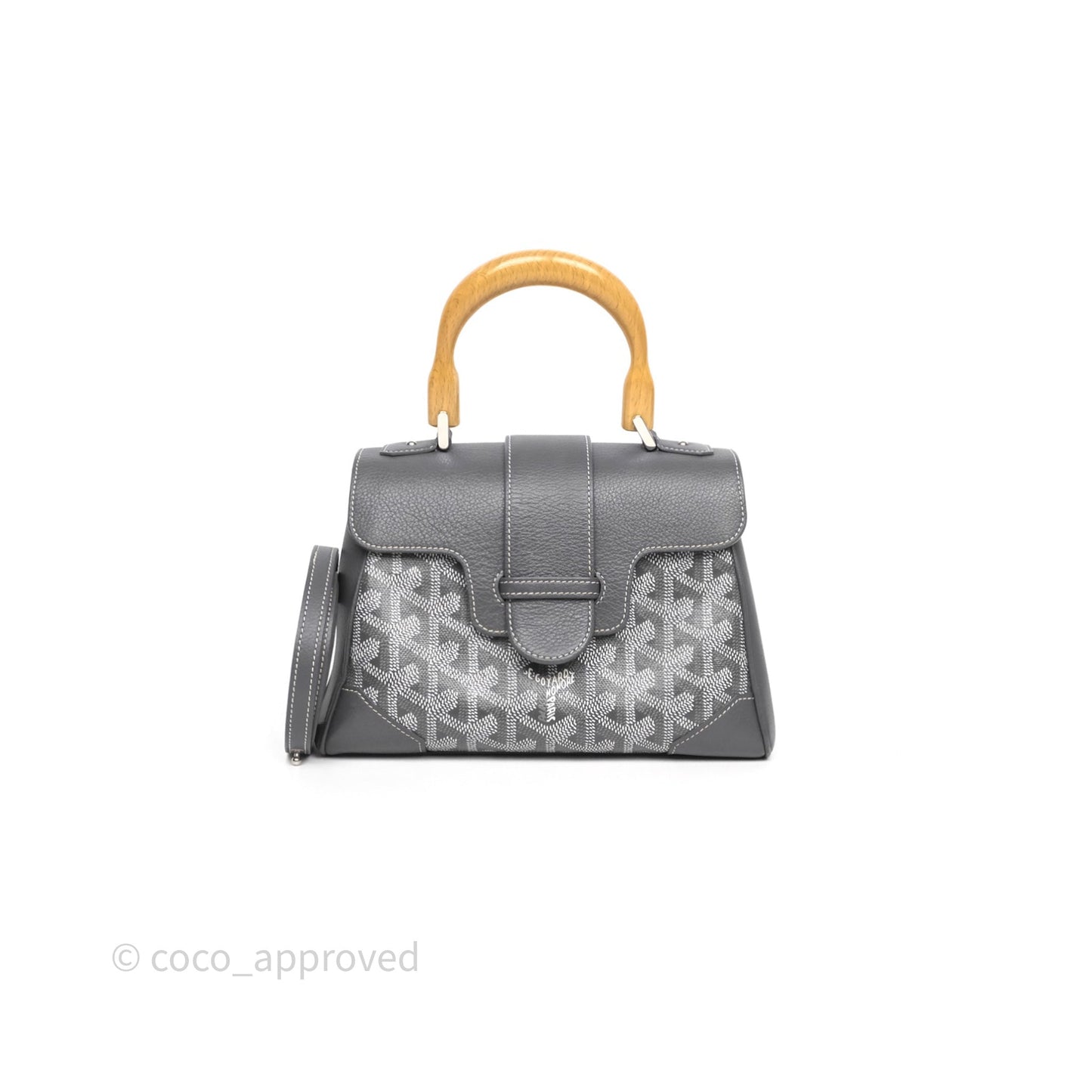 Goyard Saïgon Mini Bag Chevroches Calfskin Grey Silver Hardware