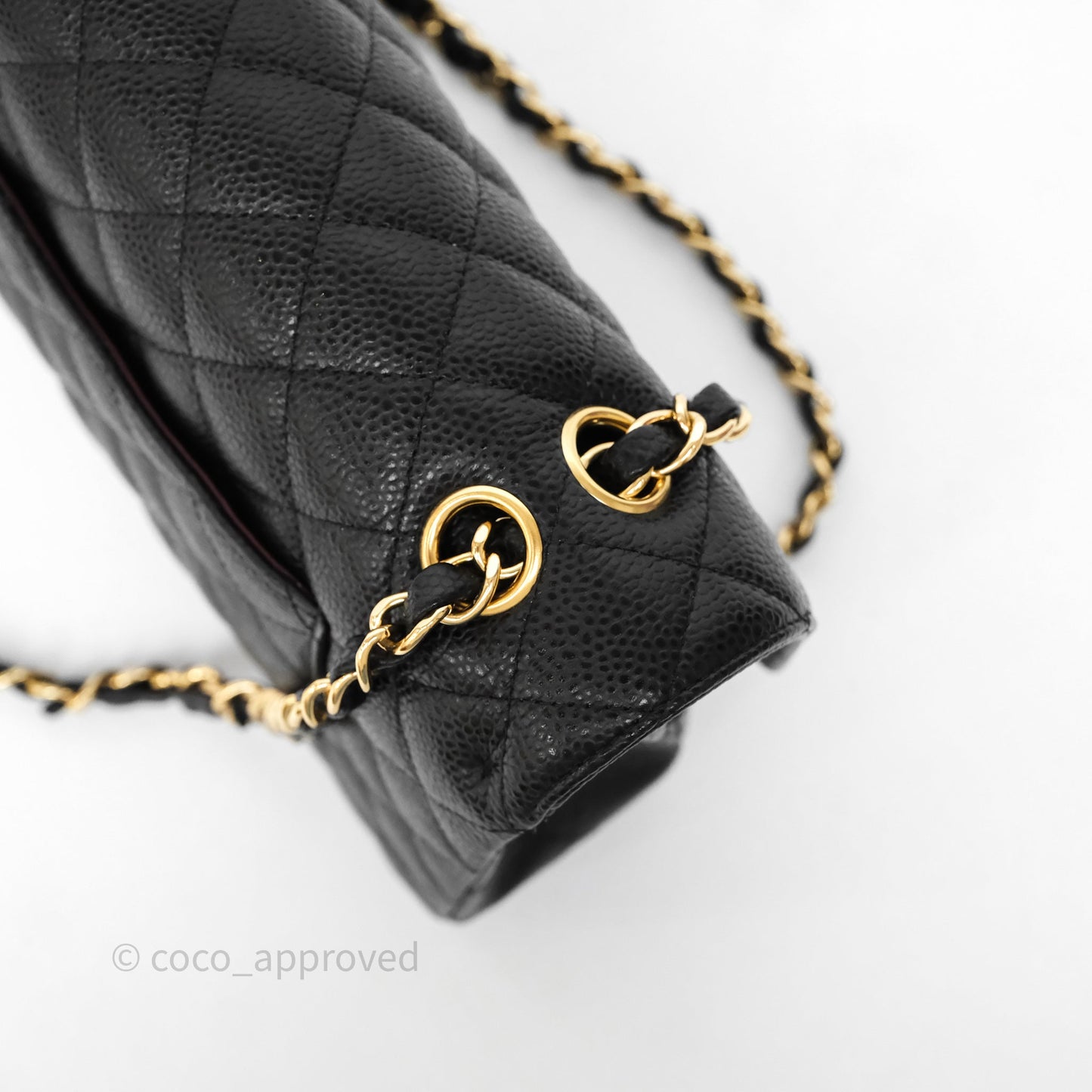 Chanel Classic M/L Medium Flap Quilted Black Caviar Gold Hardware