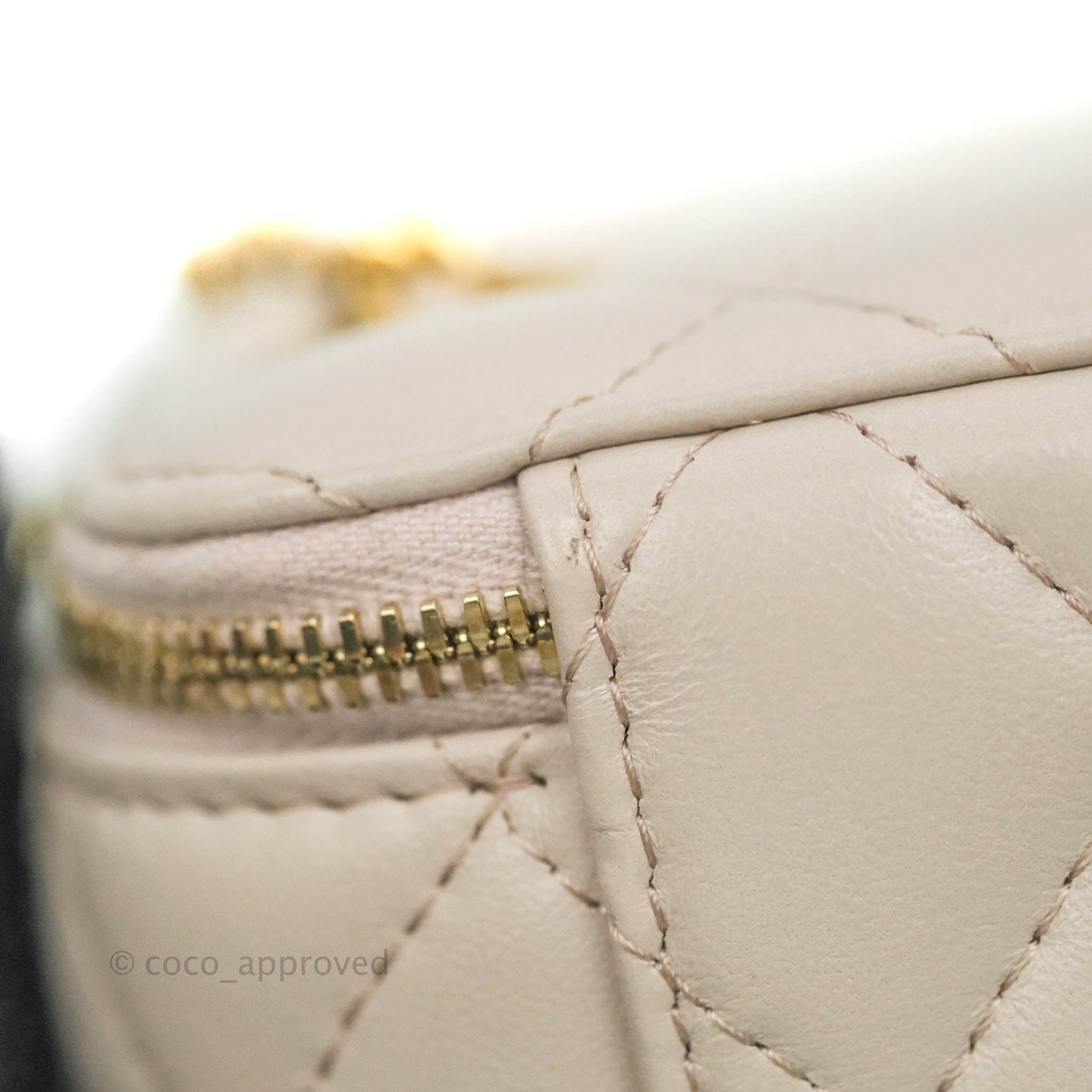 Chanel Classic Mini Pearl Crush Vanity With Chain Lilac Pink Lambskin Aged Gold Hardware