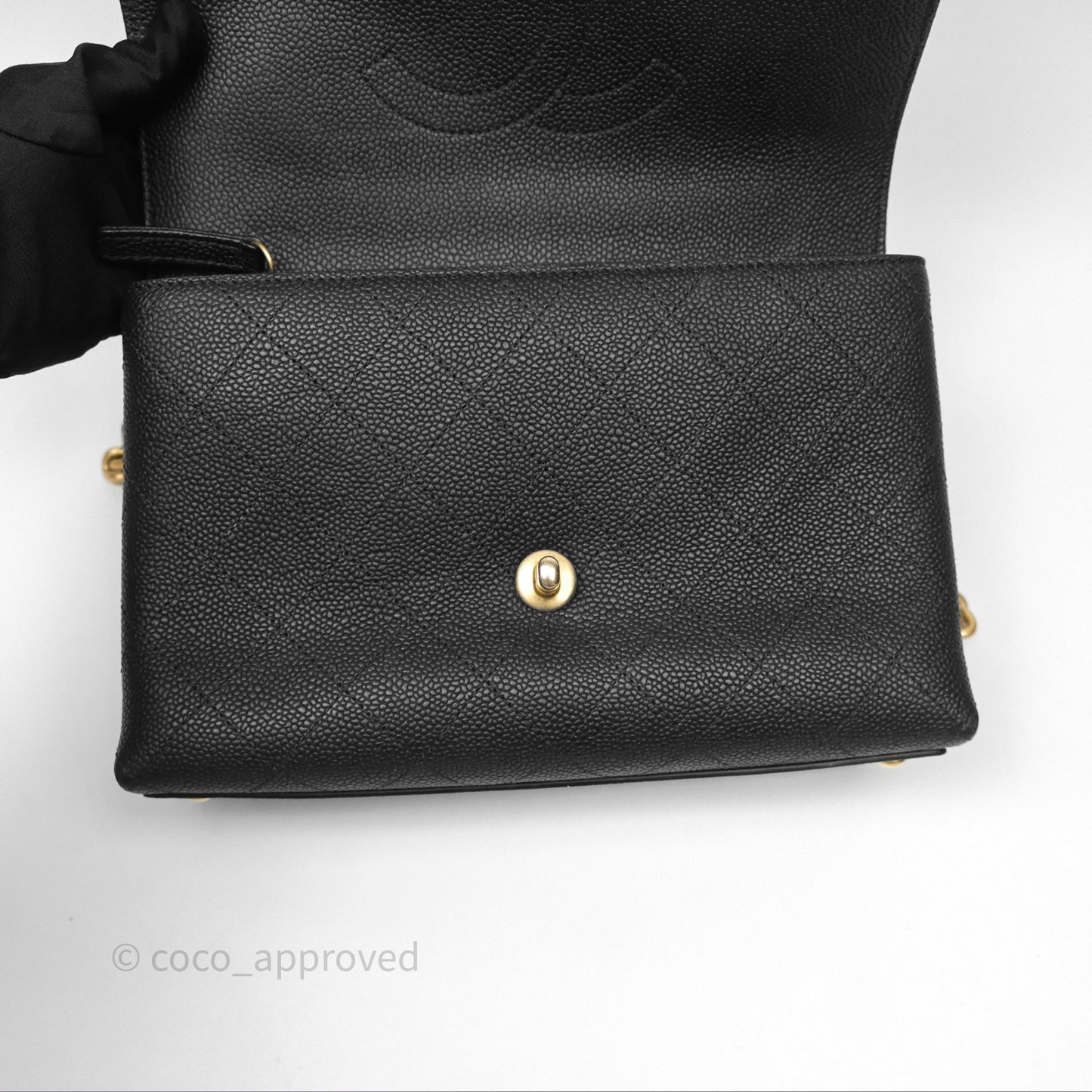 Chanel Small Chic Affinity Grained Calfskin Black Aged Gold Hardware