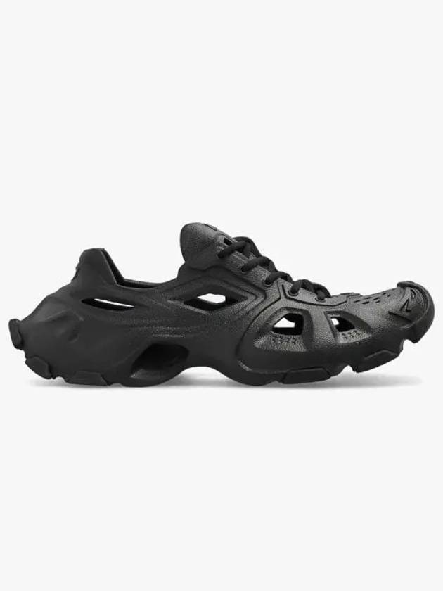 Luxury Balenciaga HD Rubber Sole Cut-Out Low Top Sneakers Black
