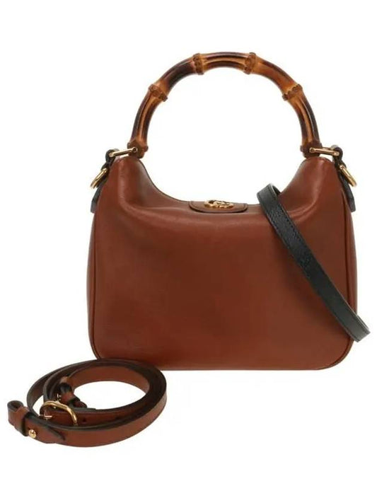 Luxury Gucci Trending 2025 Diana Small Leather Tote Shoulder Bag Brown
