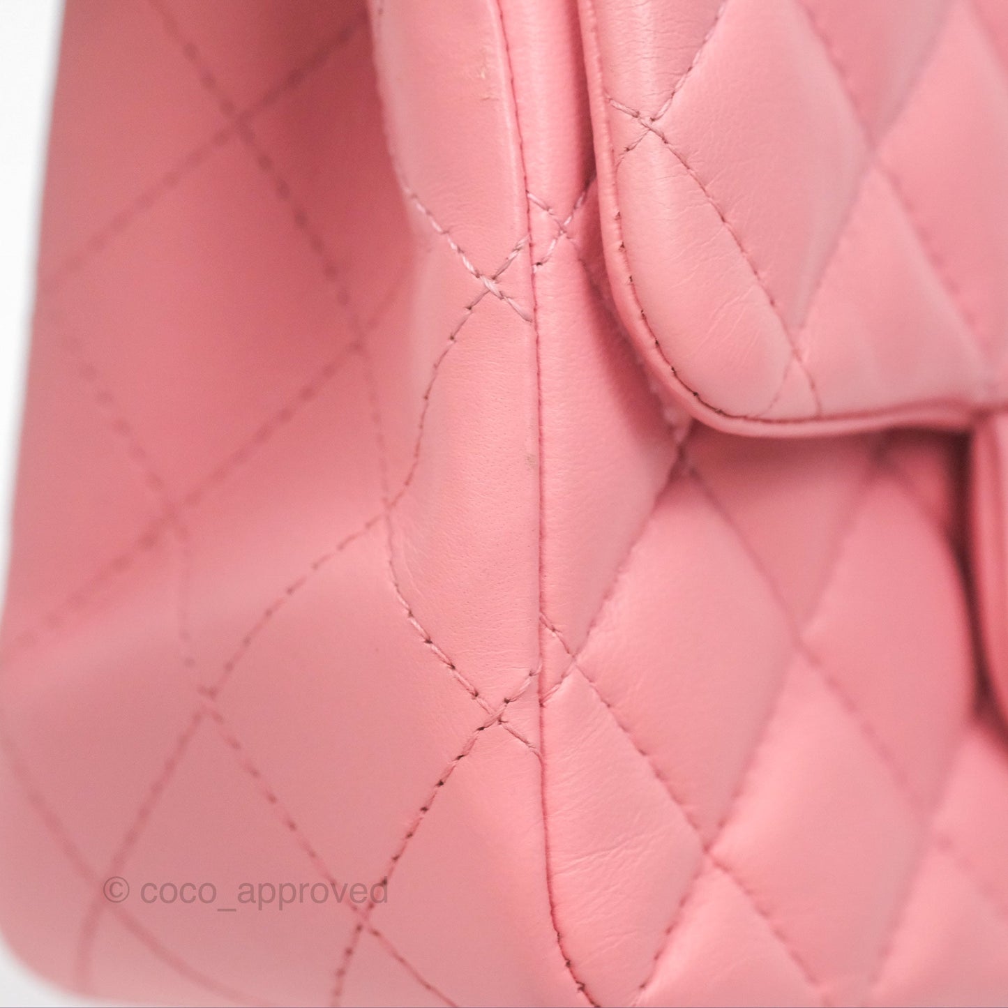 Chanel Mini Square Pink Lambskin Aged Gold Hardware