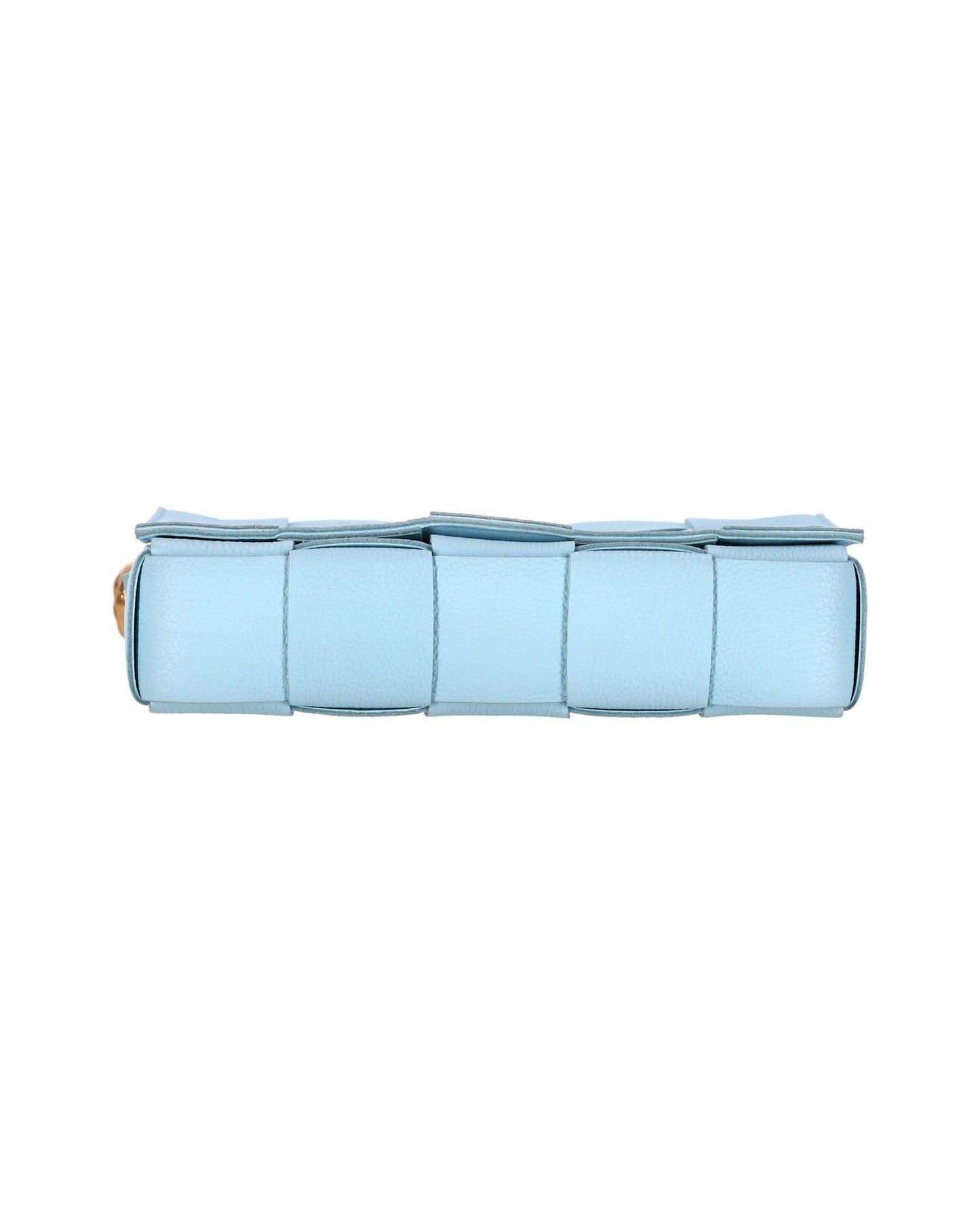 Luxury Bottega Veneta Cassette Crossbody Bag in Turquoise Blue Leather