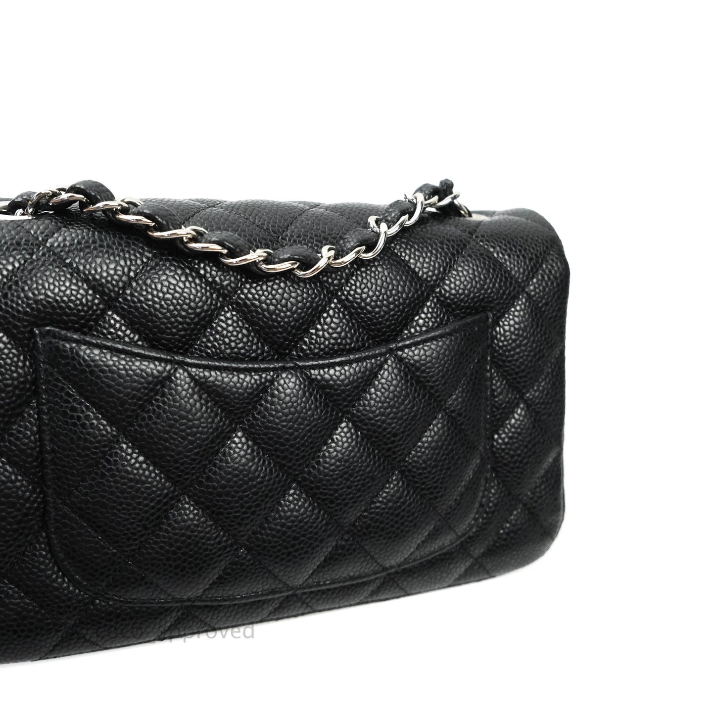 Chanel Classic Quilted Mini Rectangular Flap Black Caviar Silver Hardware