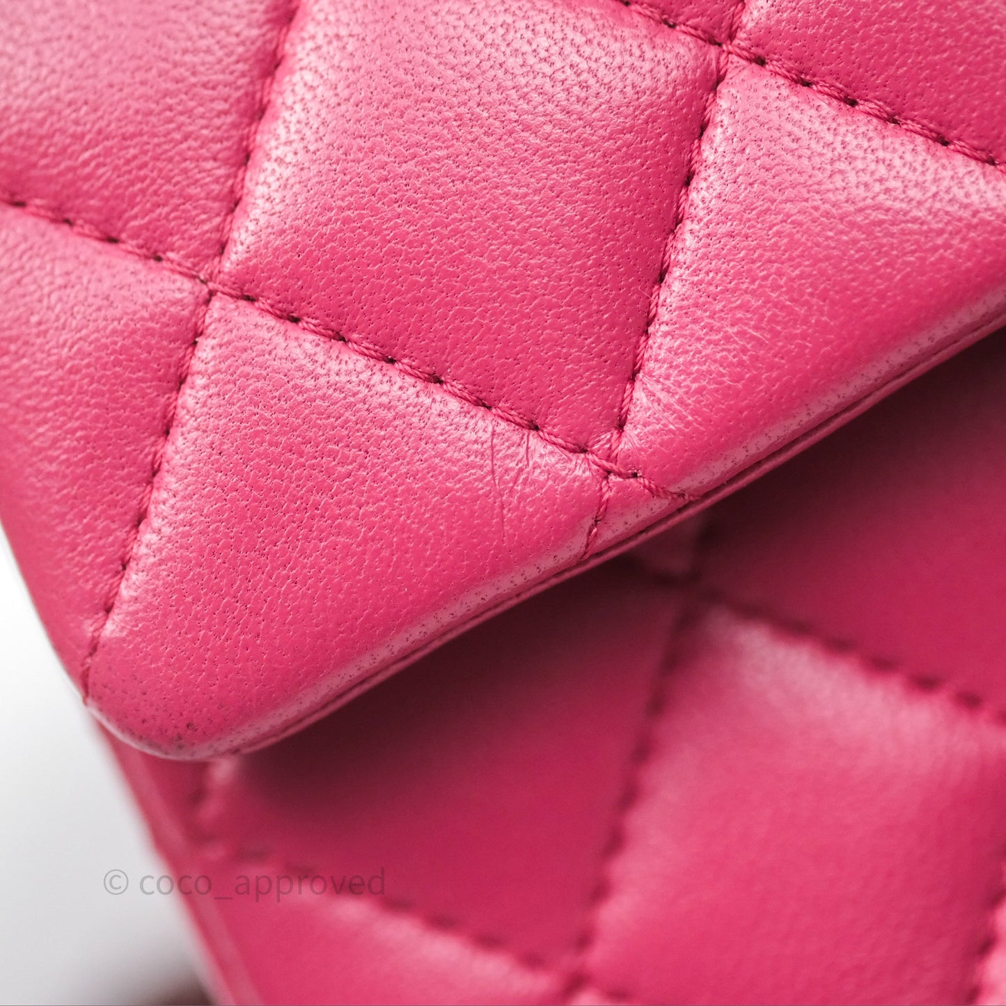 Chanel Quilted Mini Rectangular Flap Dark Pink Lambskin Silver Hardware