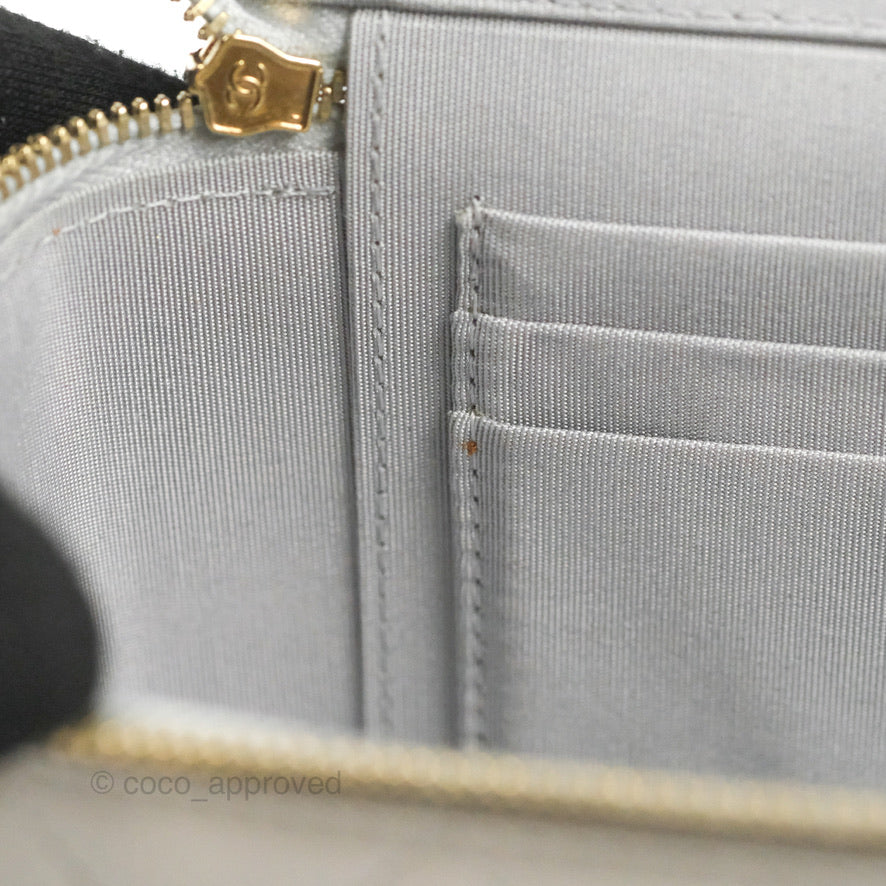 Chanel Vanity Rectangular Top Handle Grey Lambskin Gold Hardware