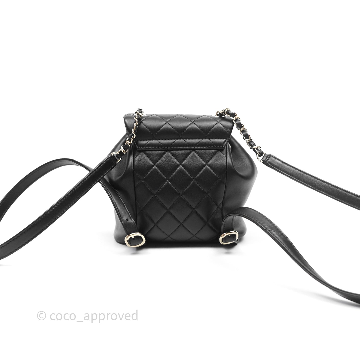 Chanel Small Duma Drawstring Backpack Black Lambskin Gold Hardware