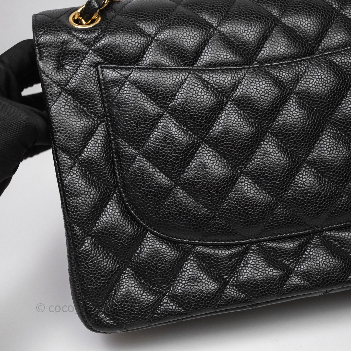 Chanel Jumbo Double Flap Black Caviar Gold Hardware⁣⁣