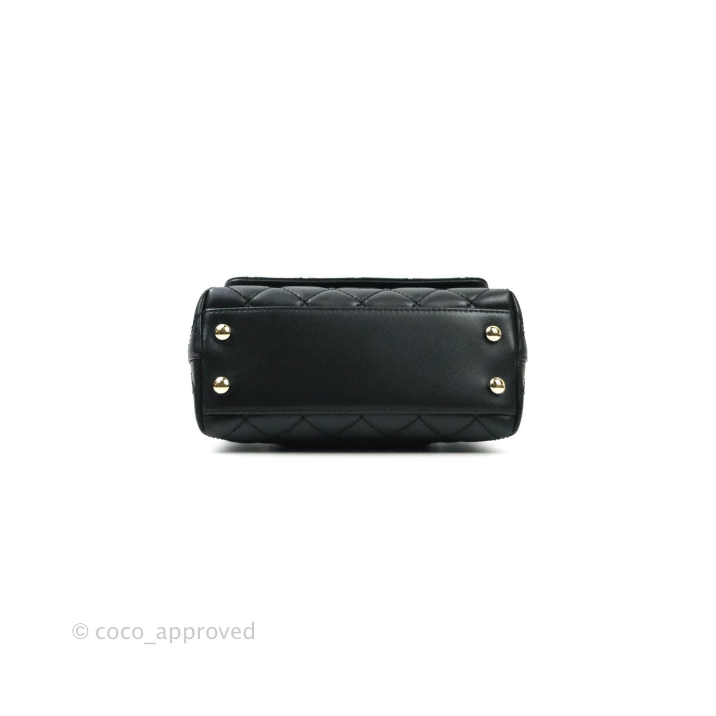 Chanel Quilted Extra Mini Rainbow Coco Handle Bag Lambskin Black Gold Hardware