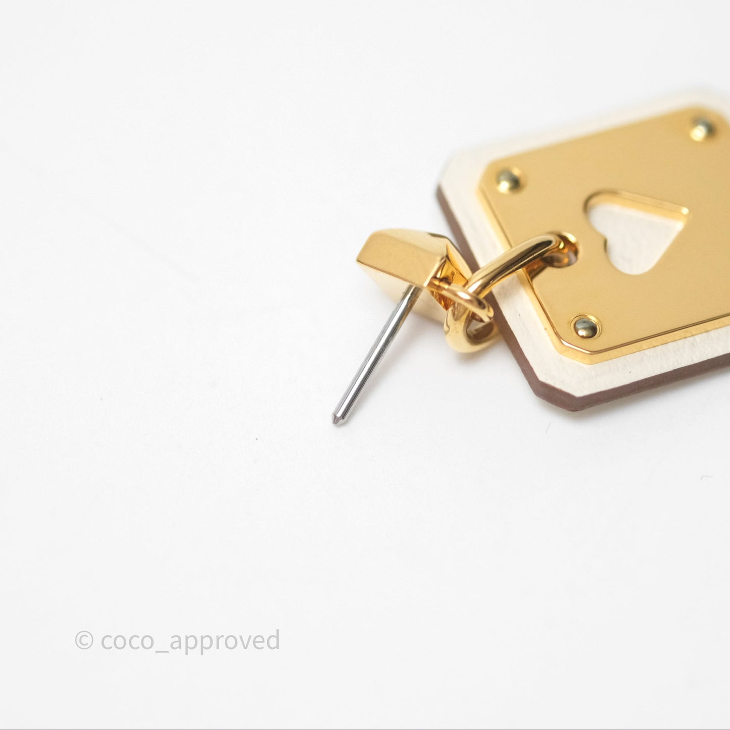 Hermès As De Coeur Drop Earrings Nata Swift Gold Hardware
