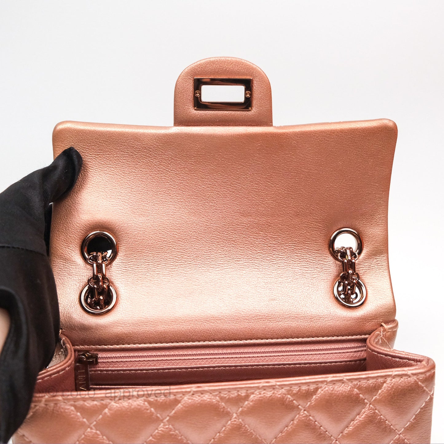 Chanel Mini Reissue 224 Copper Metallic Calfskin Rose Gold