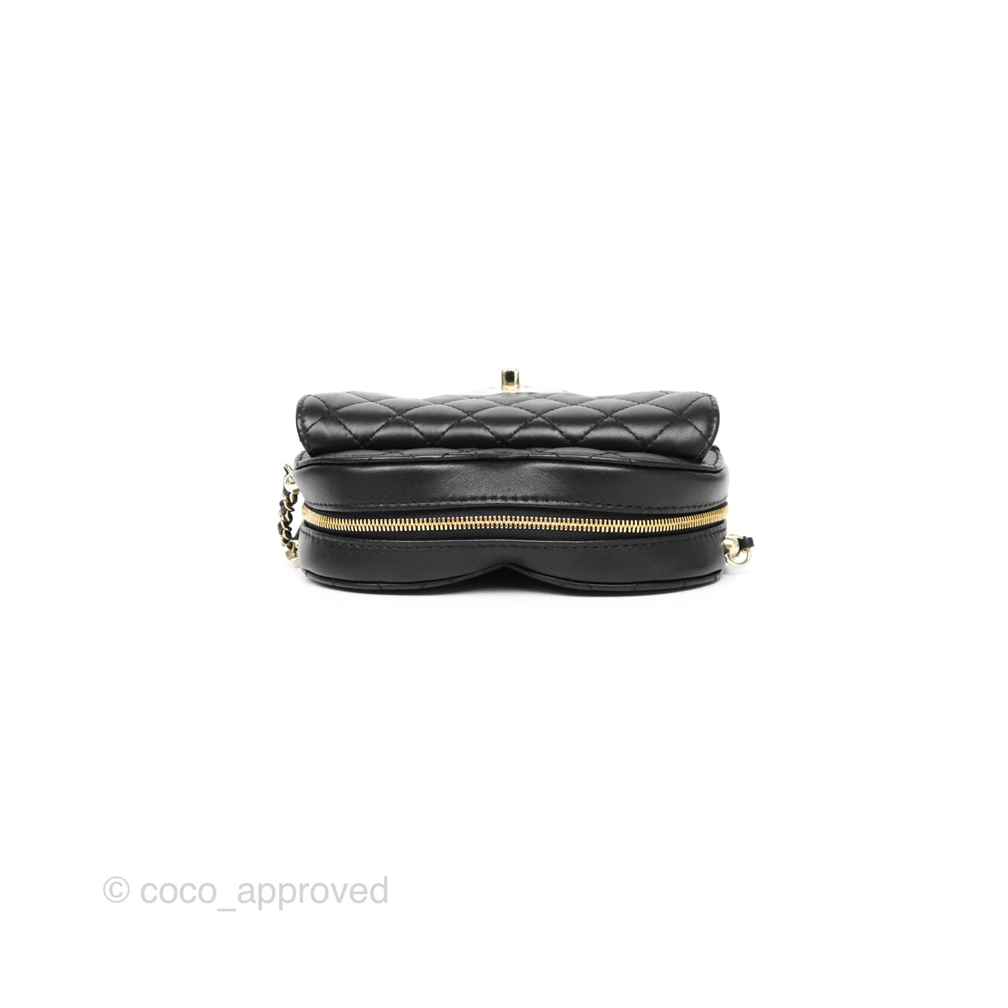 Chanel Large Heart Bag Black Lambskin Gold Hardware 22S