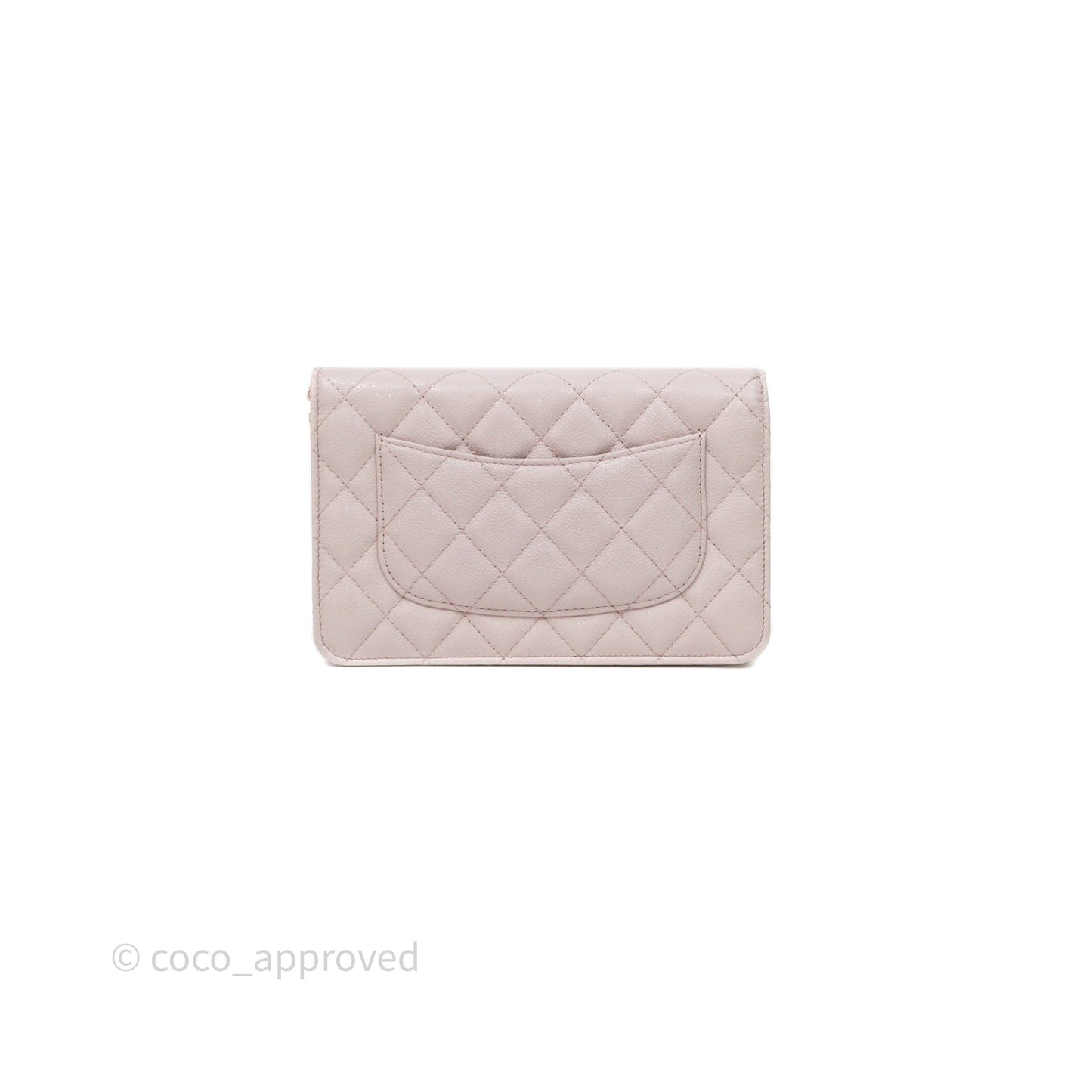 Chanel WOC Wallet On Chain CC Coco Chain Quilted Lilac Caviar Gold Hardware