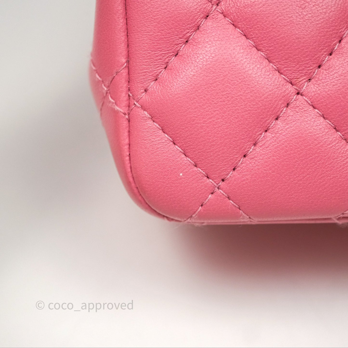 Chanel Mini Square Flap Quilted Pink Lambskin Gold Hardware