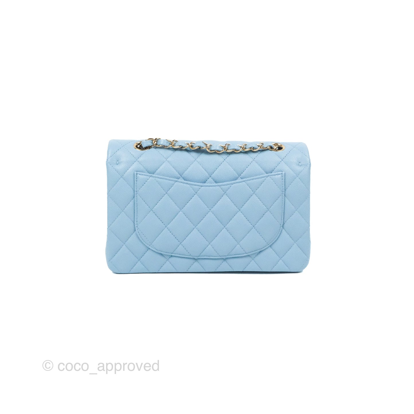 Chanel Small Classic Quilted Flap Blue Caviar Gold Hardware 22S