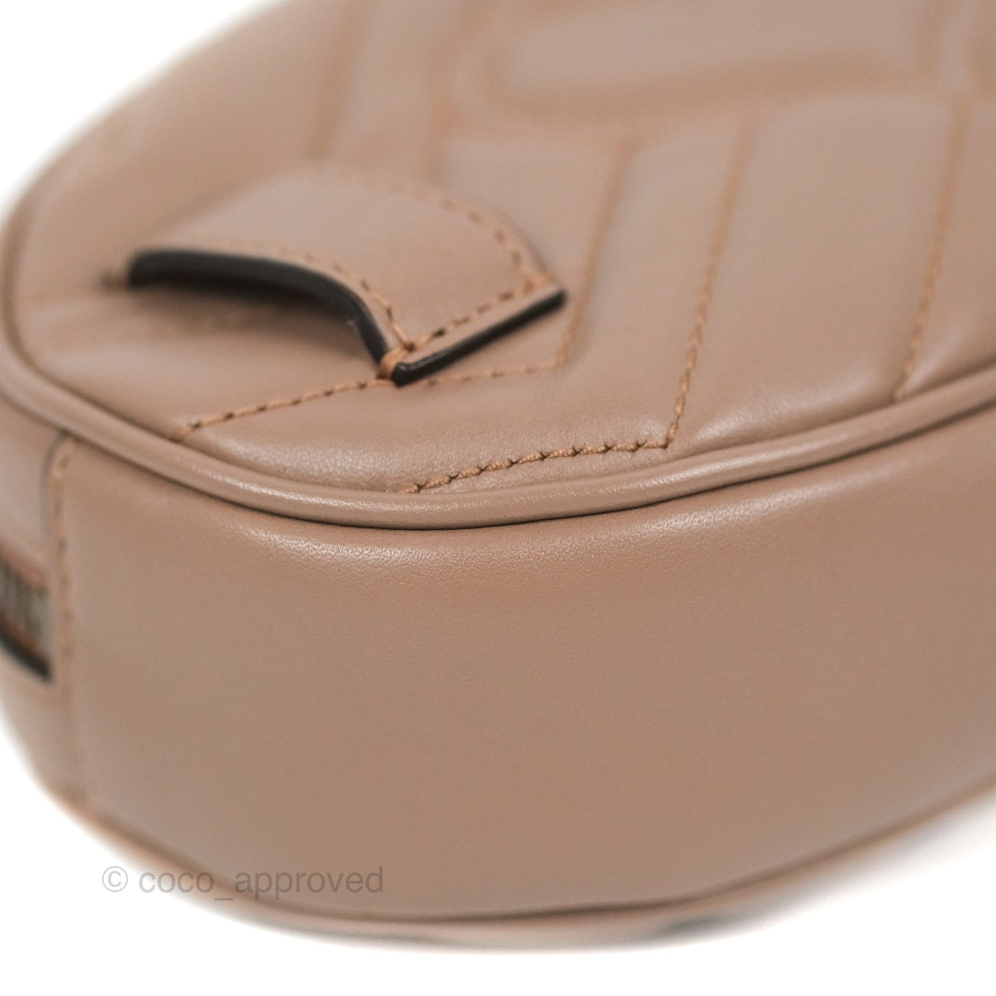 Gucci GG Marmont Matelassé Oval Belt Bag Dusty Pink