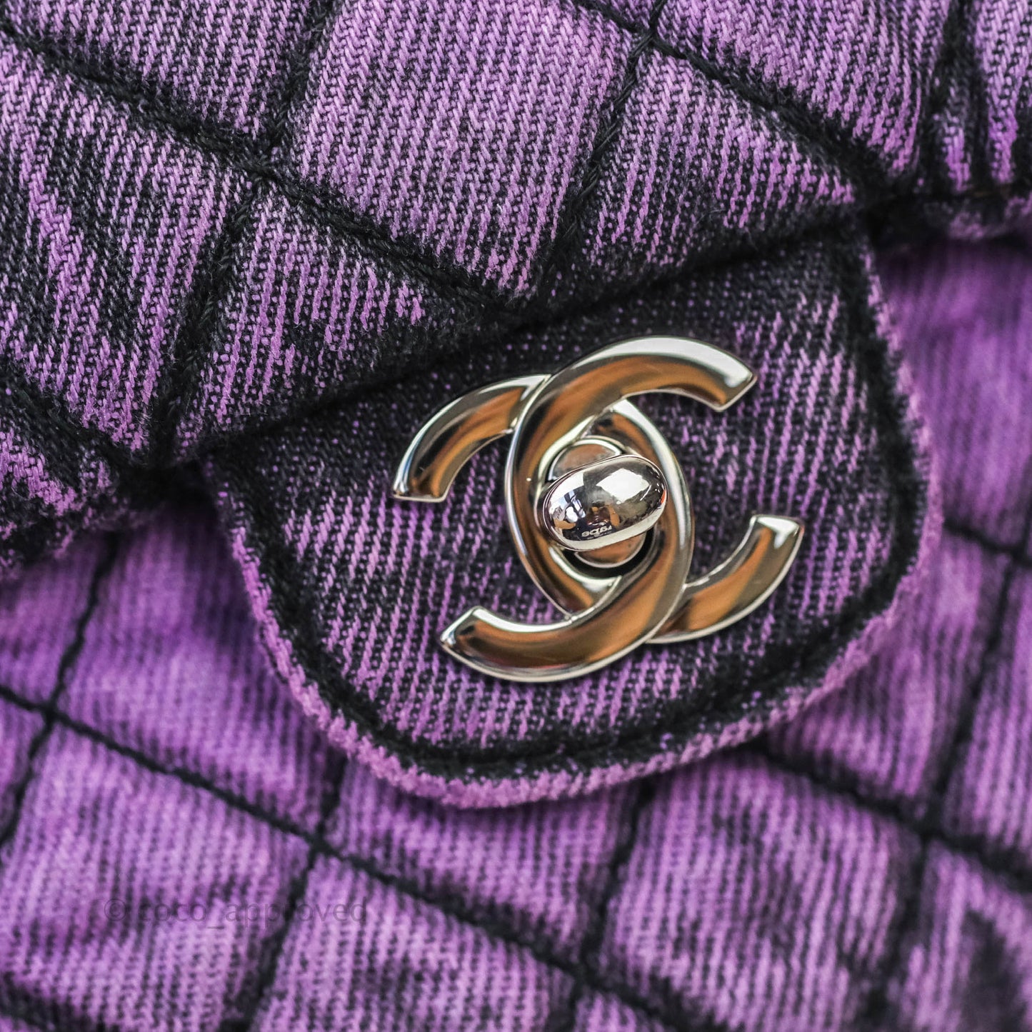 Chanel Denimpression Quilted Small Flap Purple Black