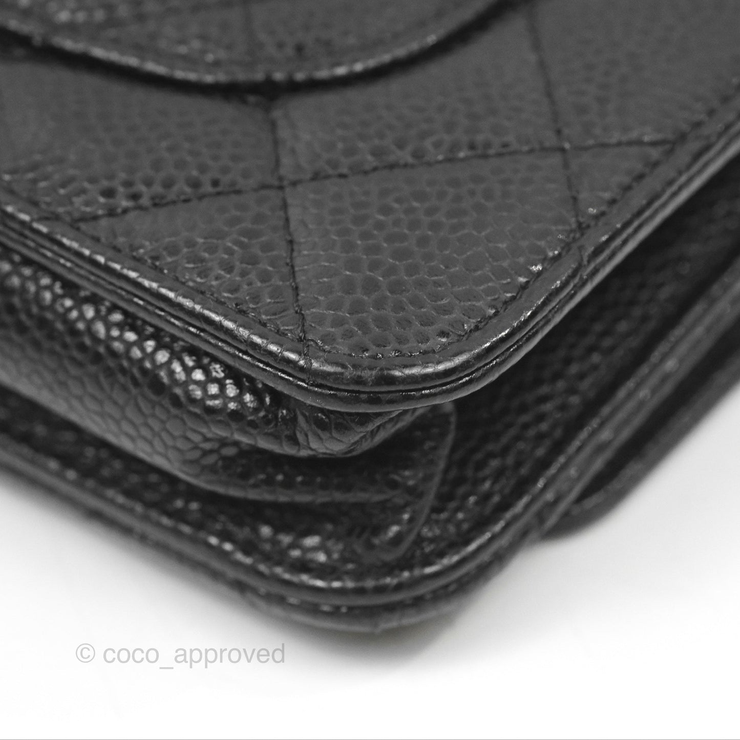 Chanel Quilted Classic Wallet On Chain WOC Black Caviar Gold Hardware