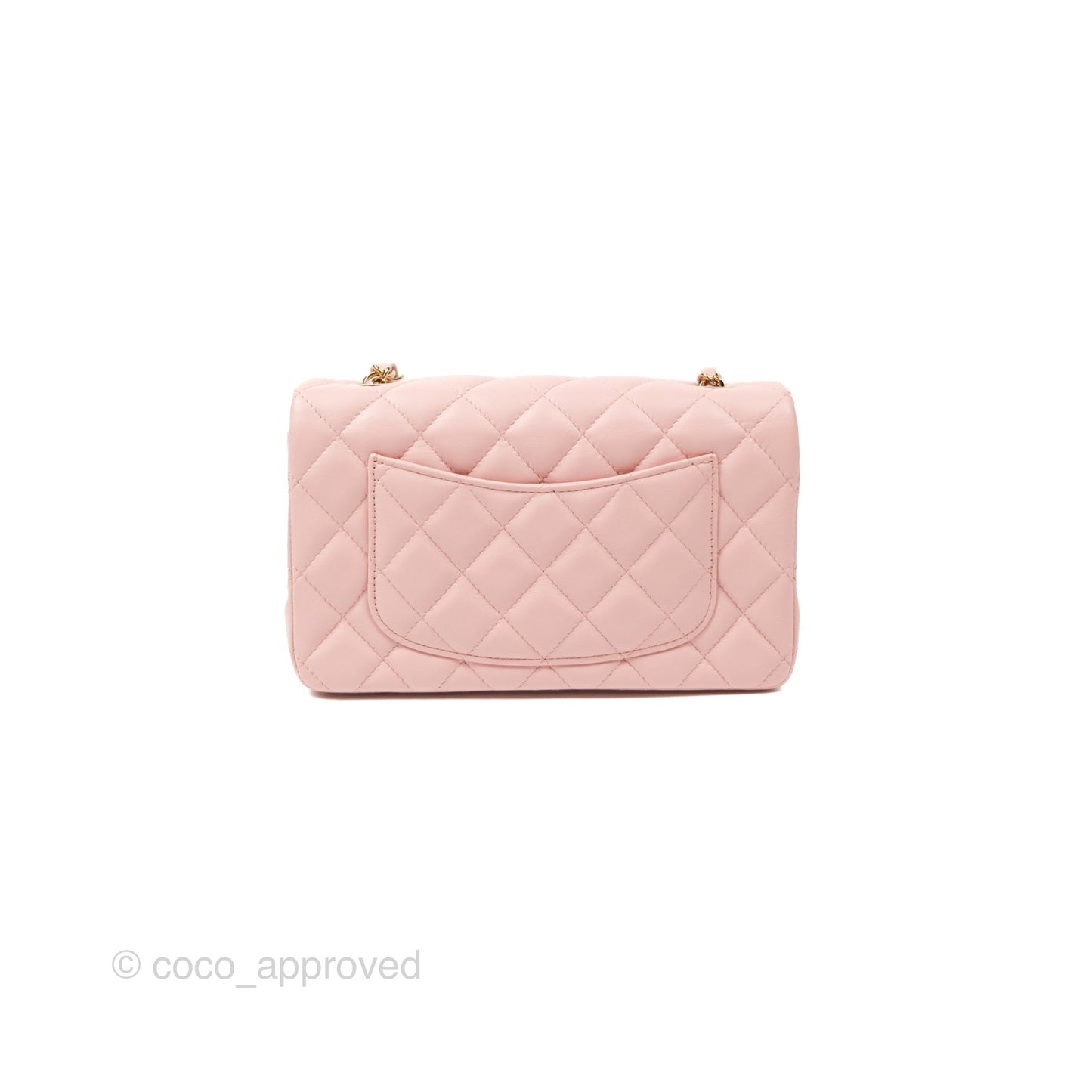 Chanel Quilted Mini Rectangular Flap Baby Pink Lambskin Gold Hardware