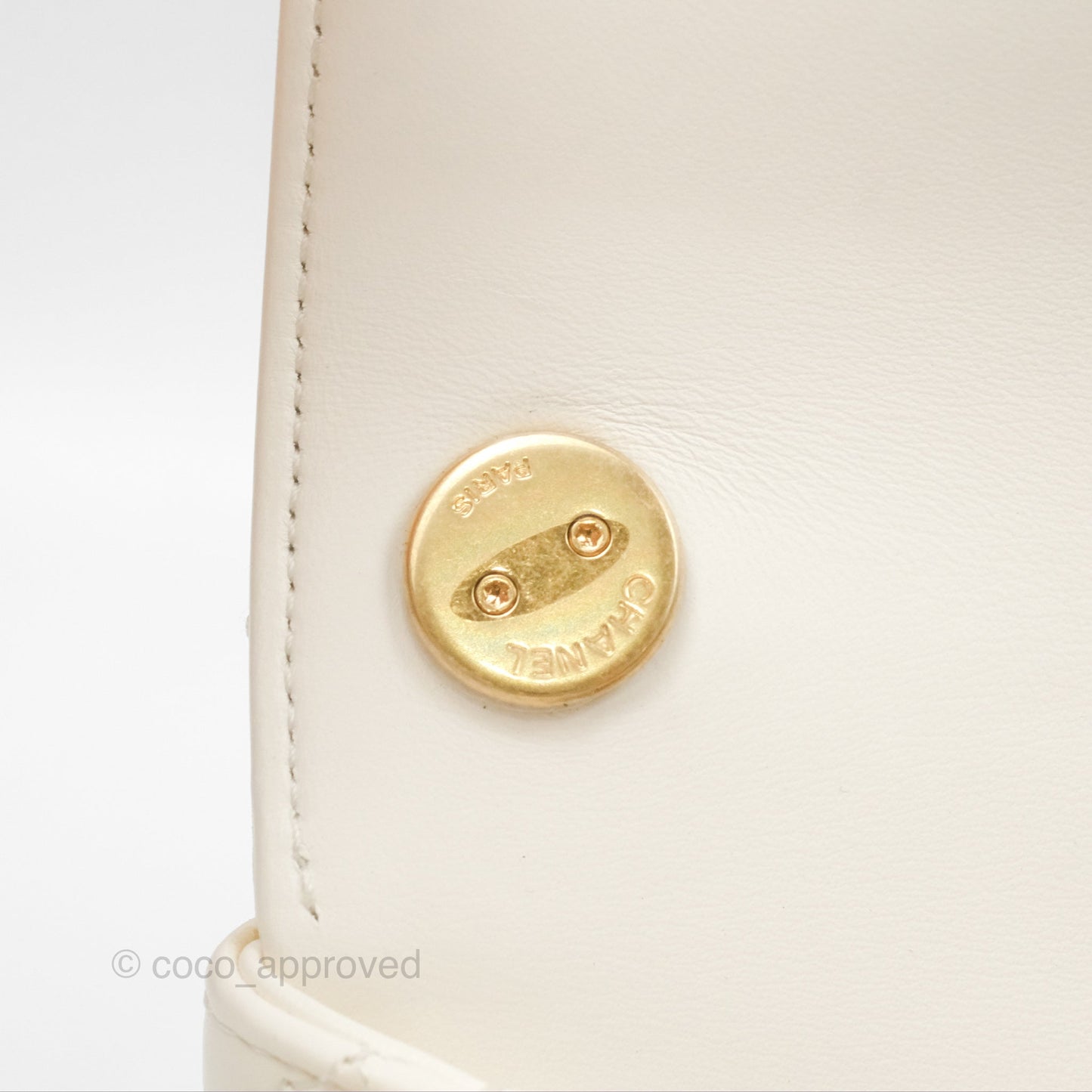 Chanel Mini Flap Bag with Enamel Charm Chain White Lambskin Gold Hardware