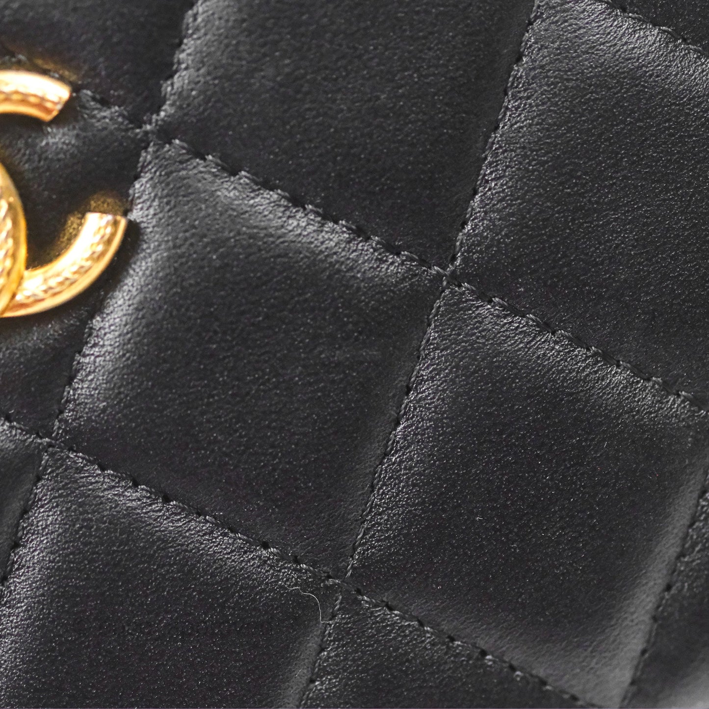 Chanel Top Handle Vanity Rectangular Black Lambskin Gold Hardware
