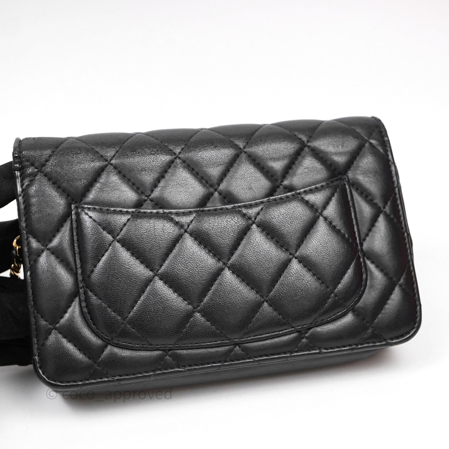Chanel Classic WOC Wallet On Chain Quilted Black Lambskin Gold Hardware