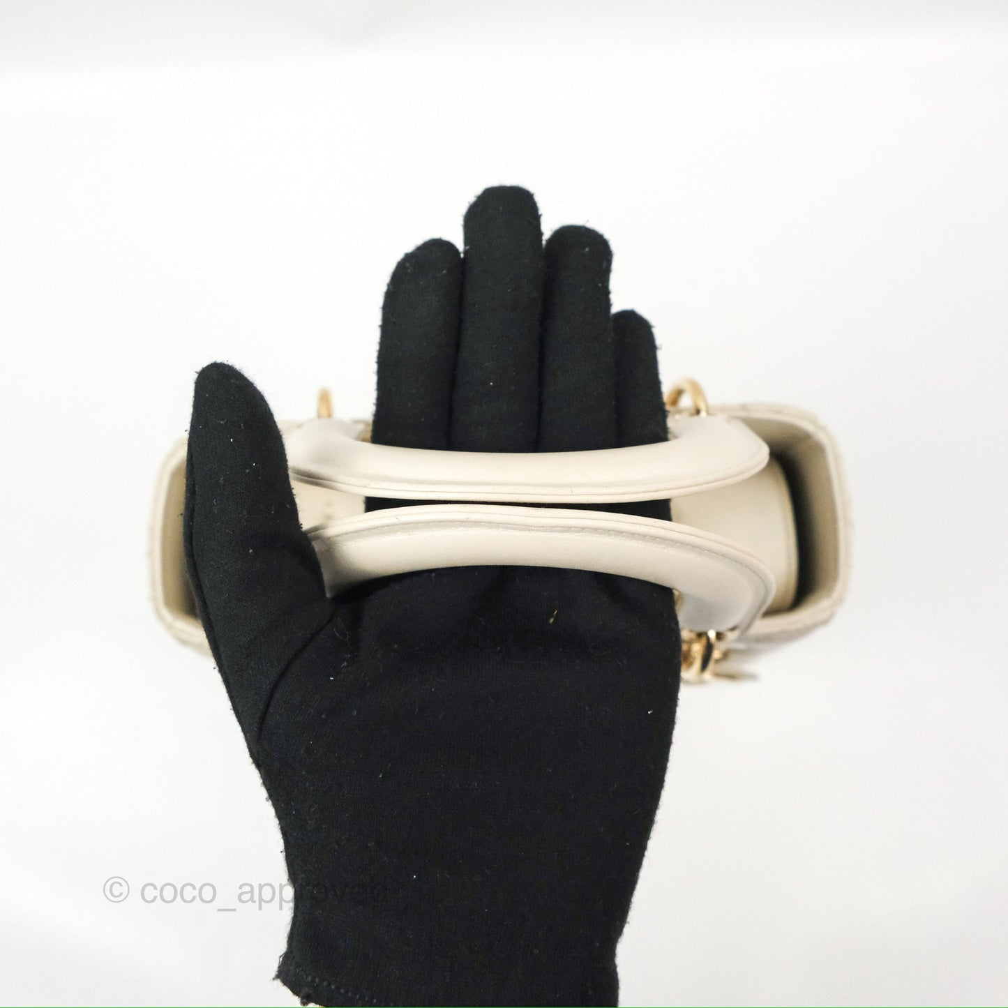 Christian Dior My ABCDior Lady Dior White Cannage Lambskin Gold Hardware