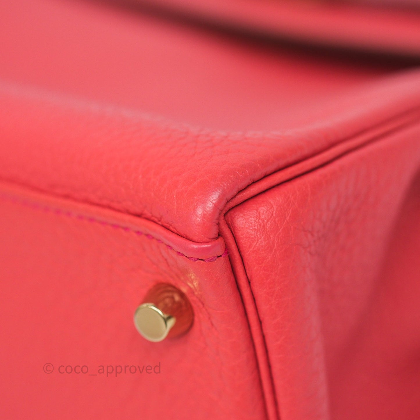 Hermès Kelly 28 Rose Jaipur Retourne Togo Gold Hardware