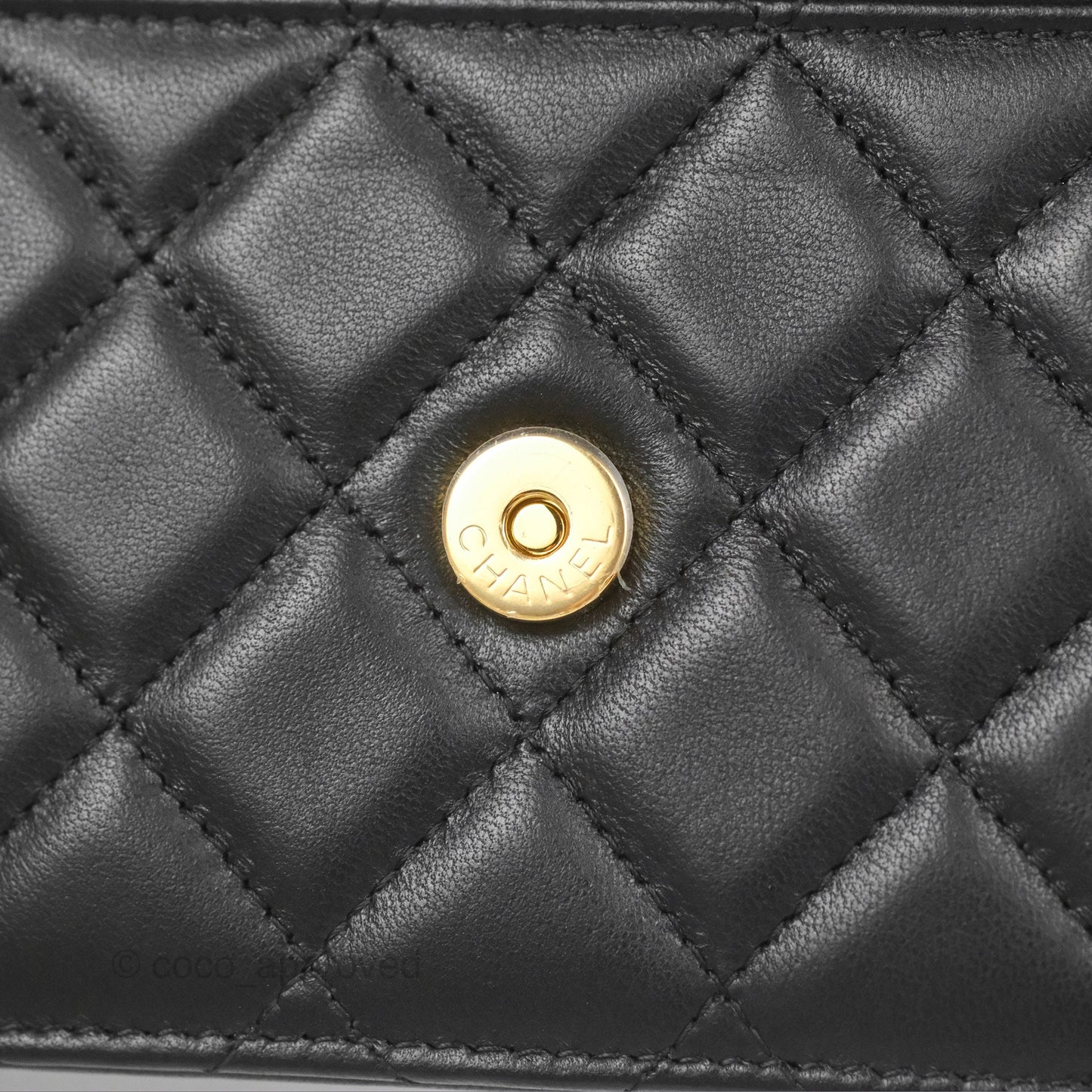 Chanel Quilted Classic WOC Black Lambskin Gold Hardware