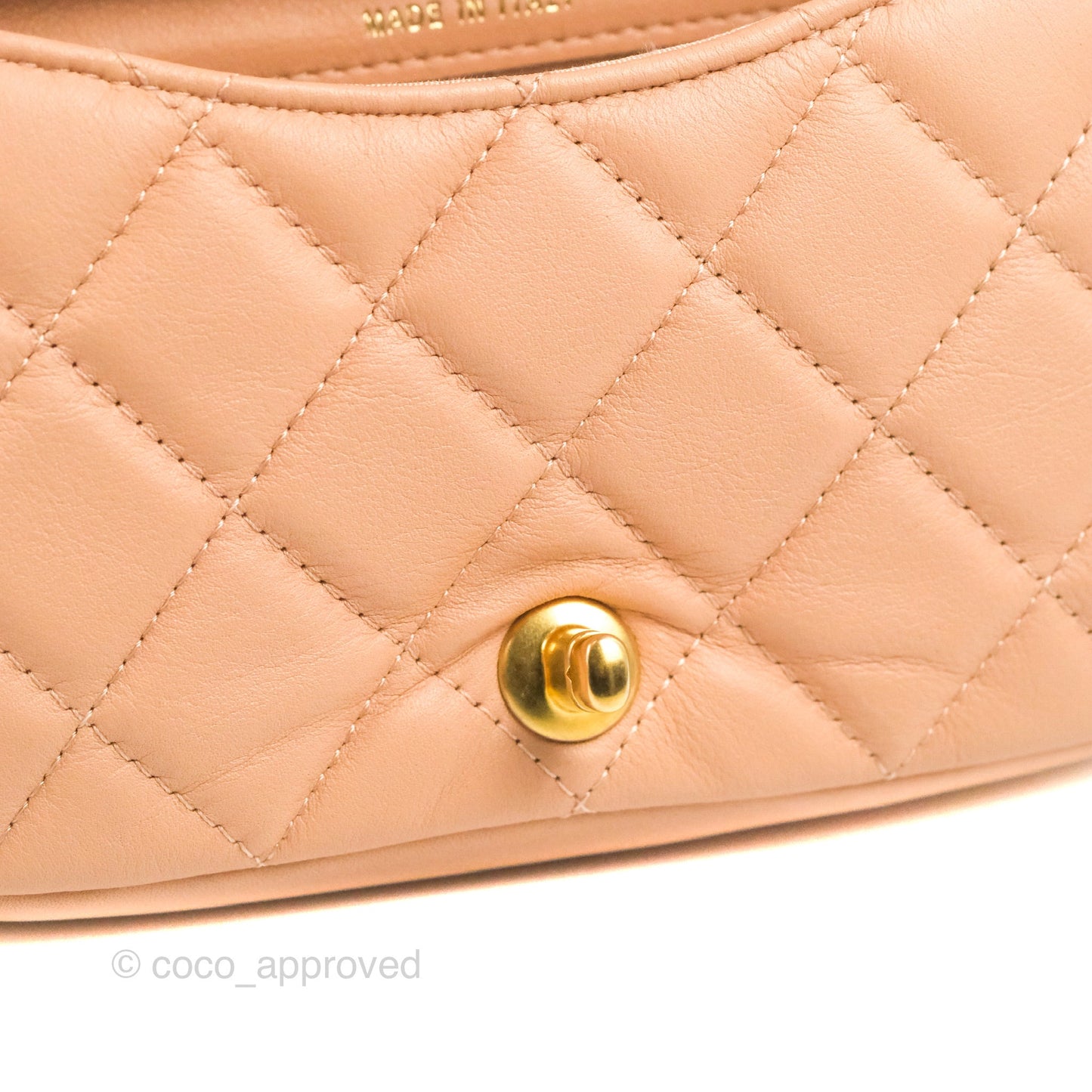 Chanel Clutch with Chain Beige Pink Calfskin Aged Gold Hardware