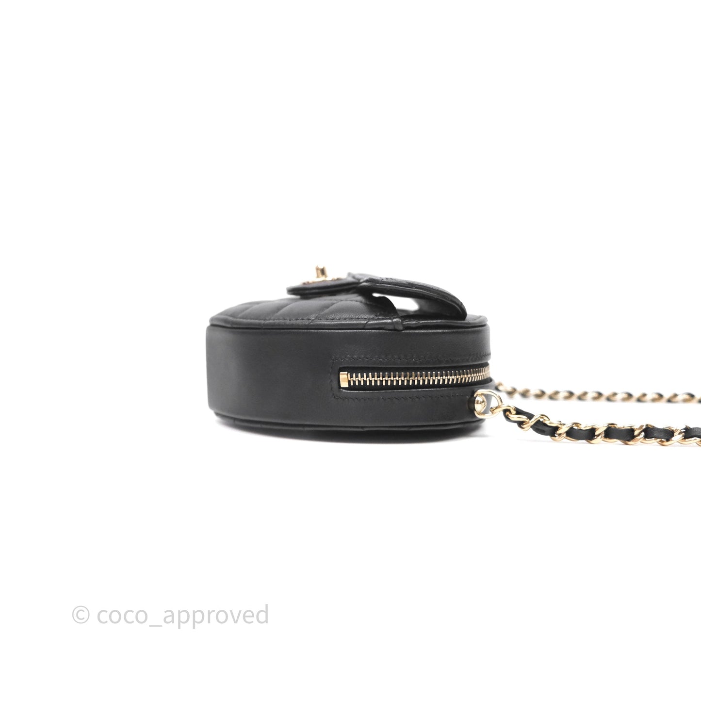 Chanel Small Heart Bag Black Lambskin Gold Hardware