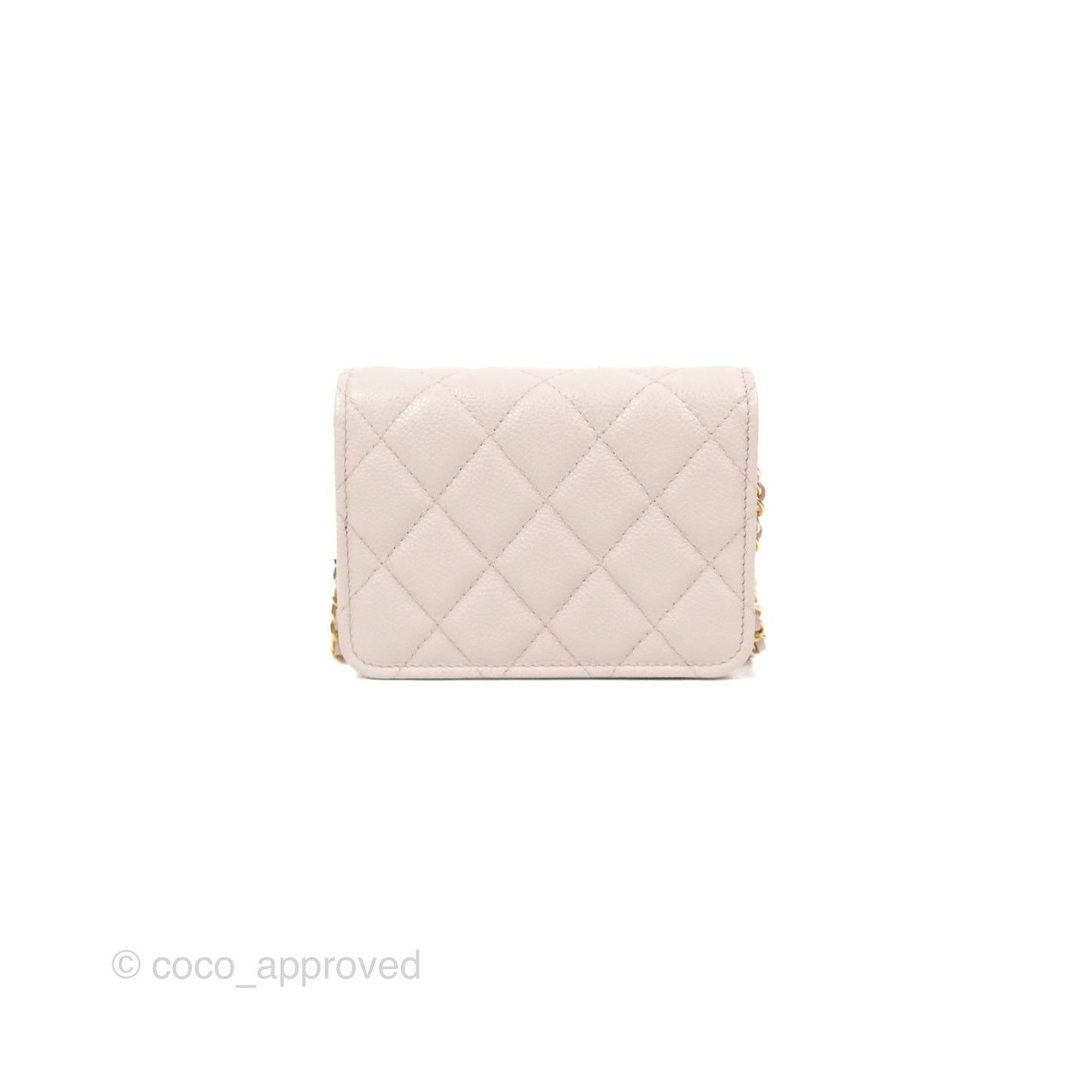Chanel Miss Coco Clutch With Chain Quilted Lilac Pink Caviar Gold Hardware